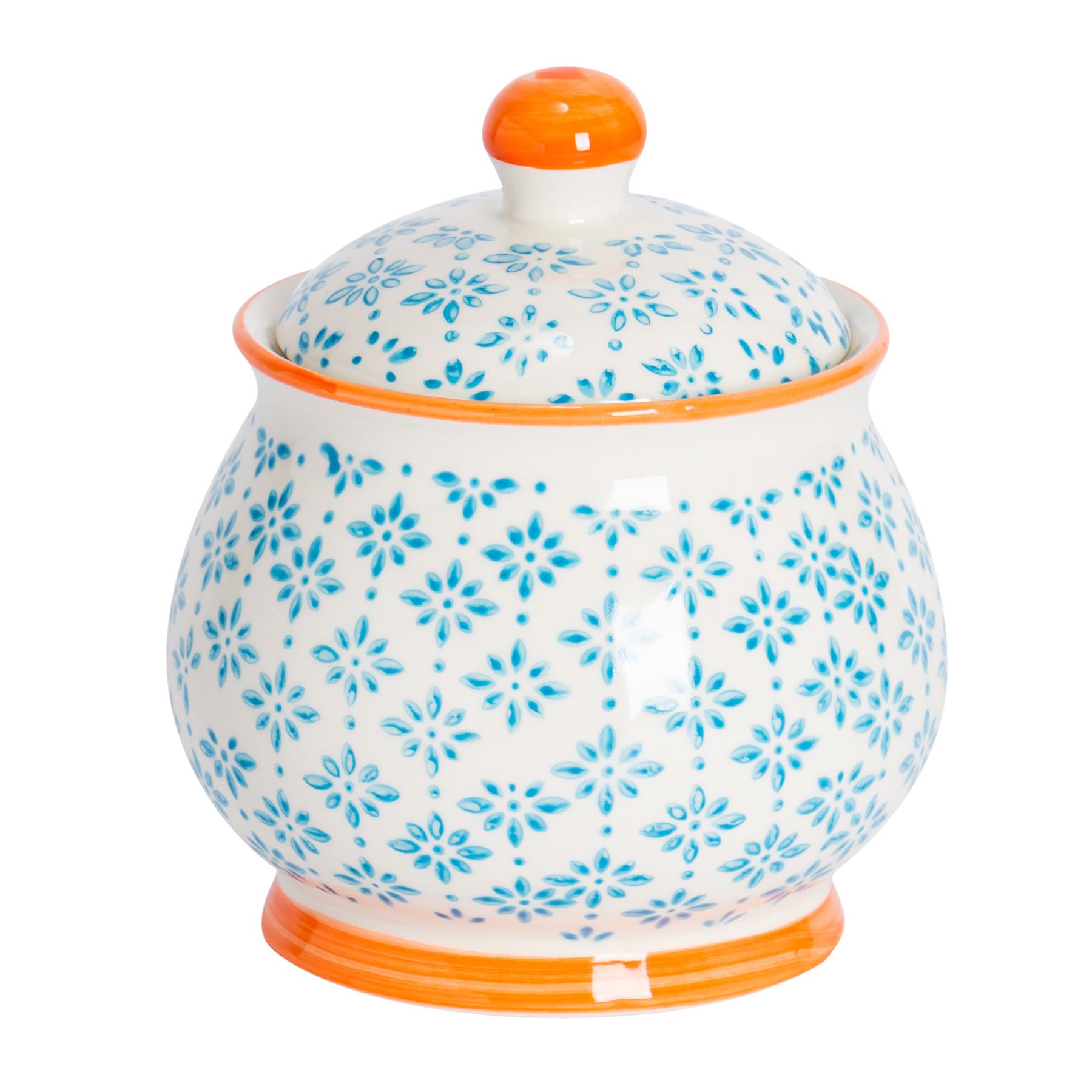 Nicola Spring - Hand-Printed Sugar Bowl - Blue - Image 3