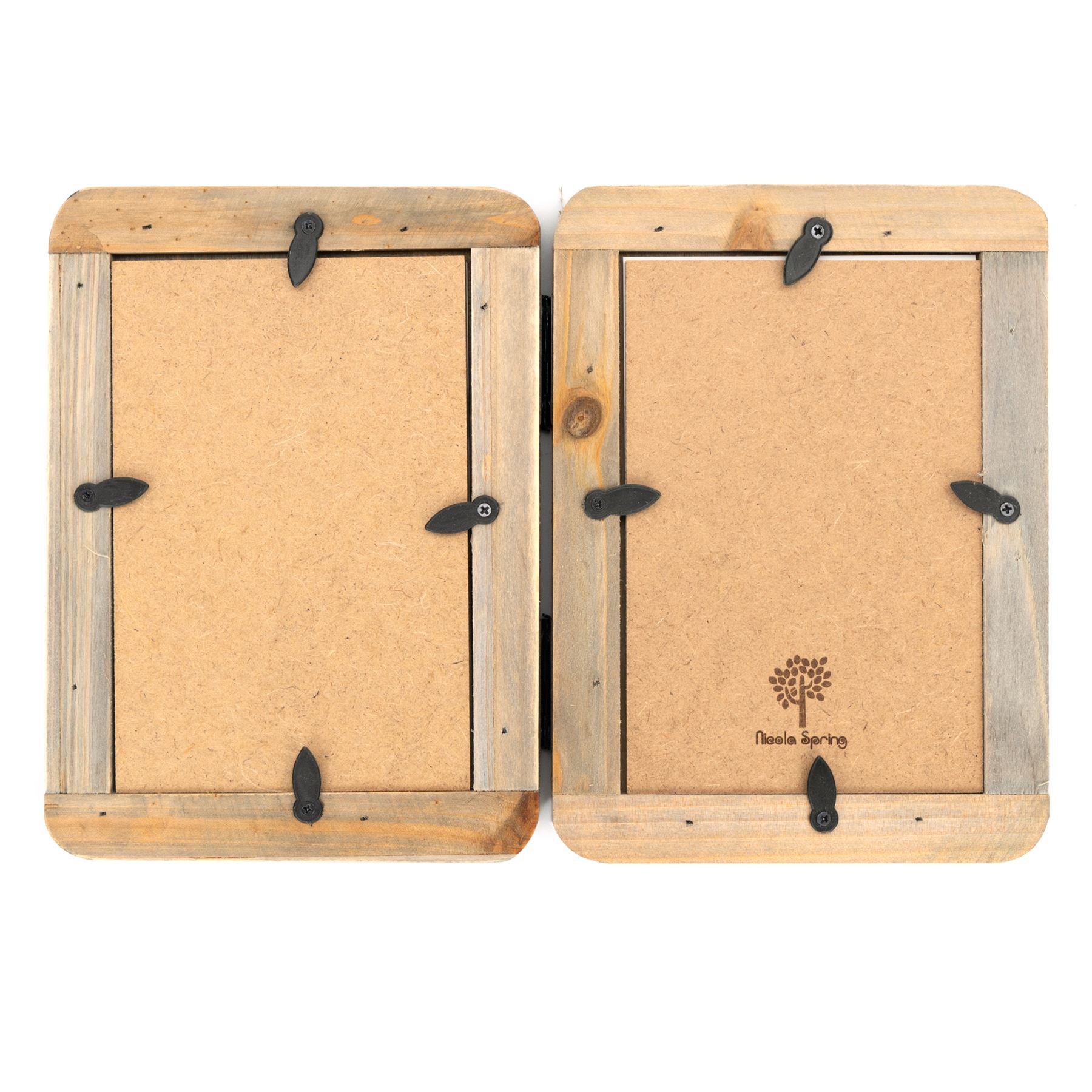 Wooden Shabby Chic Rustic Driftwood Double Photo Freestanding Picture