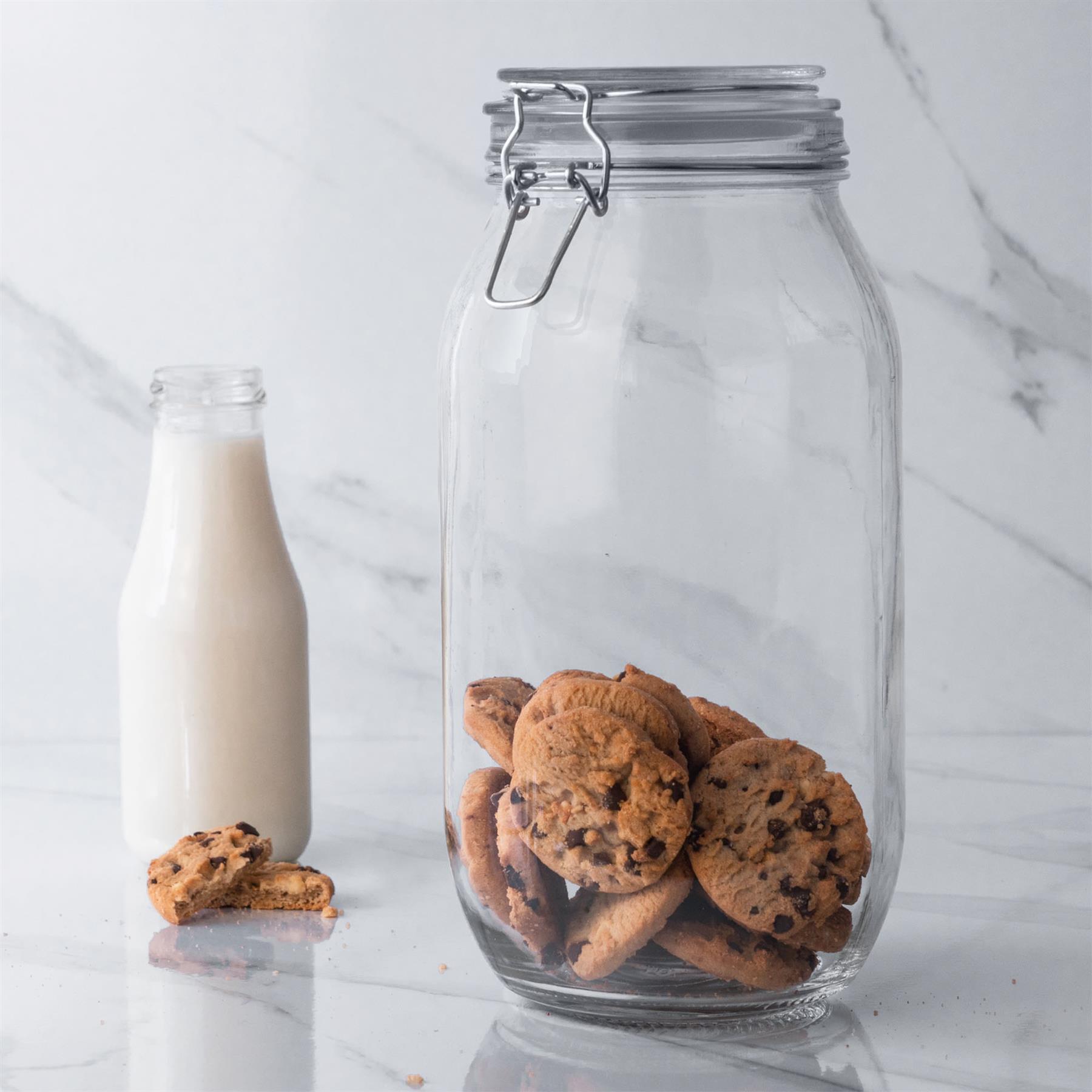 Glass Storage Jars Airtight Clip Top Lid Food Preserve Preserving Jar 2 Litre x6 - Picture 12 of 27