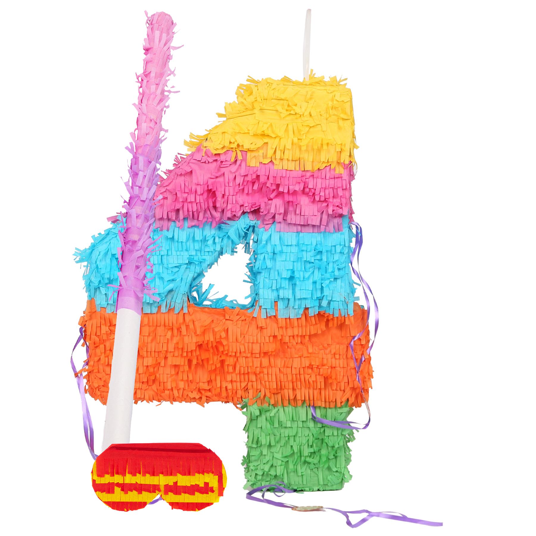 Party Pinatas Set with Stick & Blindfold Pink Stick Birthday Party Game - Picture 27 of 148