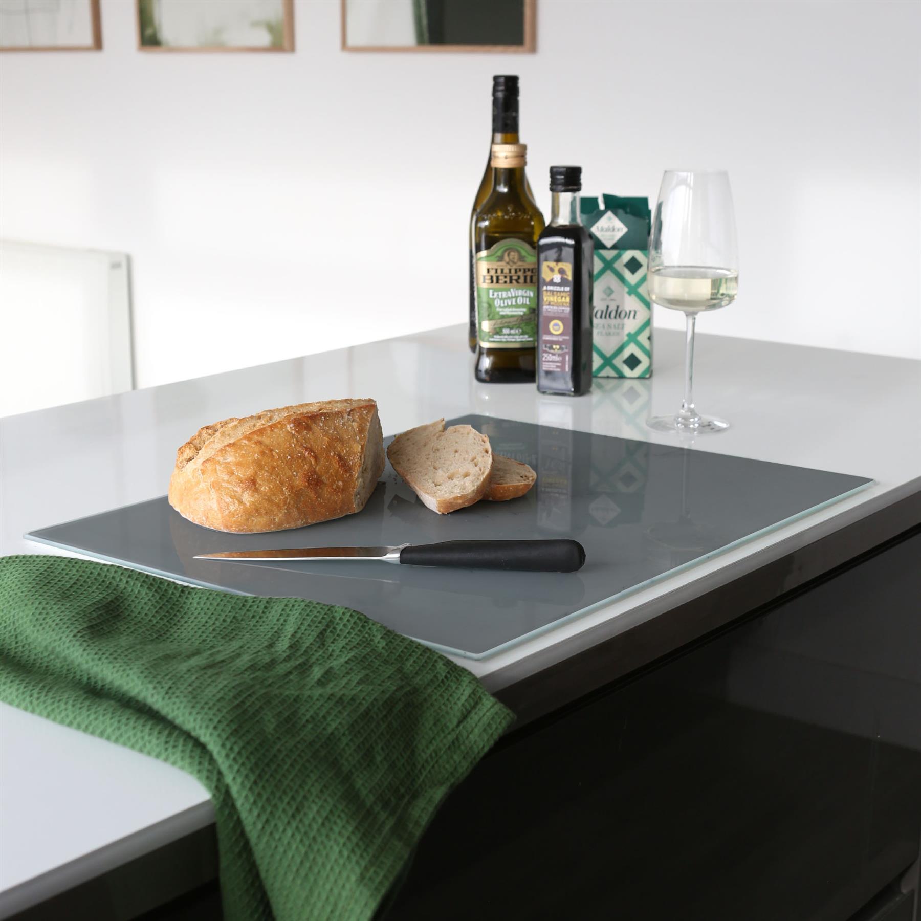 Rectangle Glass Chopping Board 50cm x 40cm Kitchen Worktop Saver - Picture 17 of 34