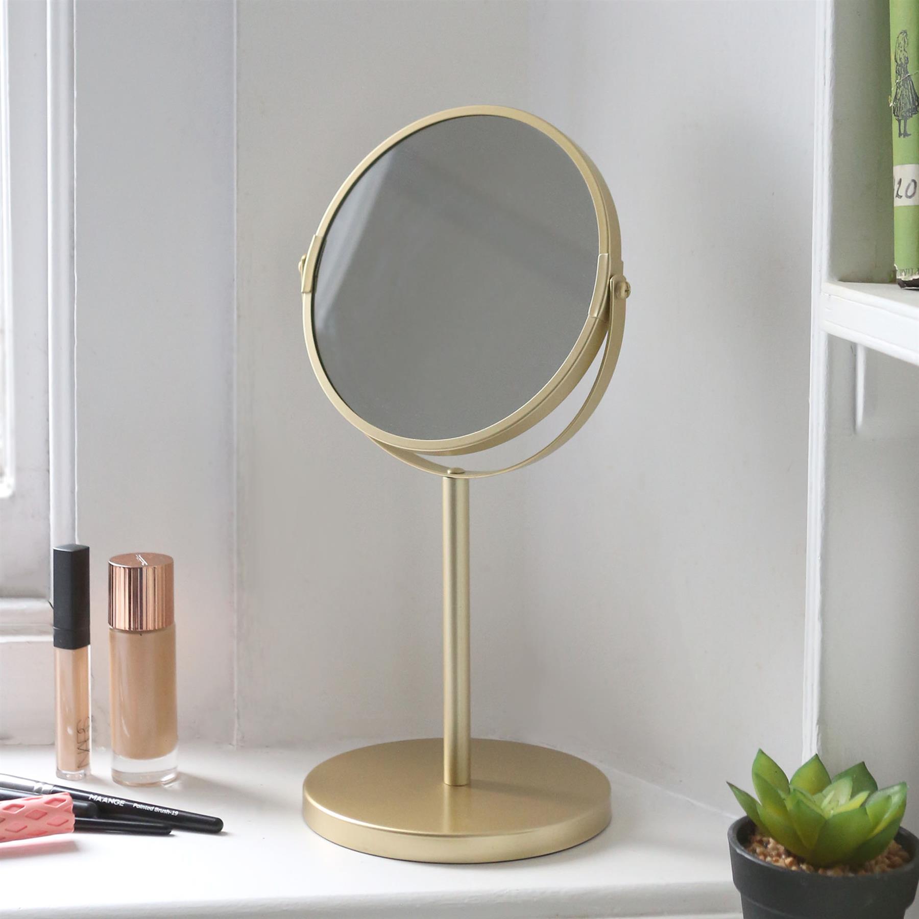 1x Pedestal Mirror 18.5cm x 34.5cm Bathroom Table Makeup Vanity Shaving - Picture 20 of 22