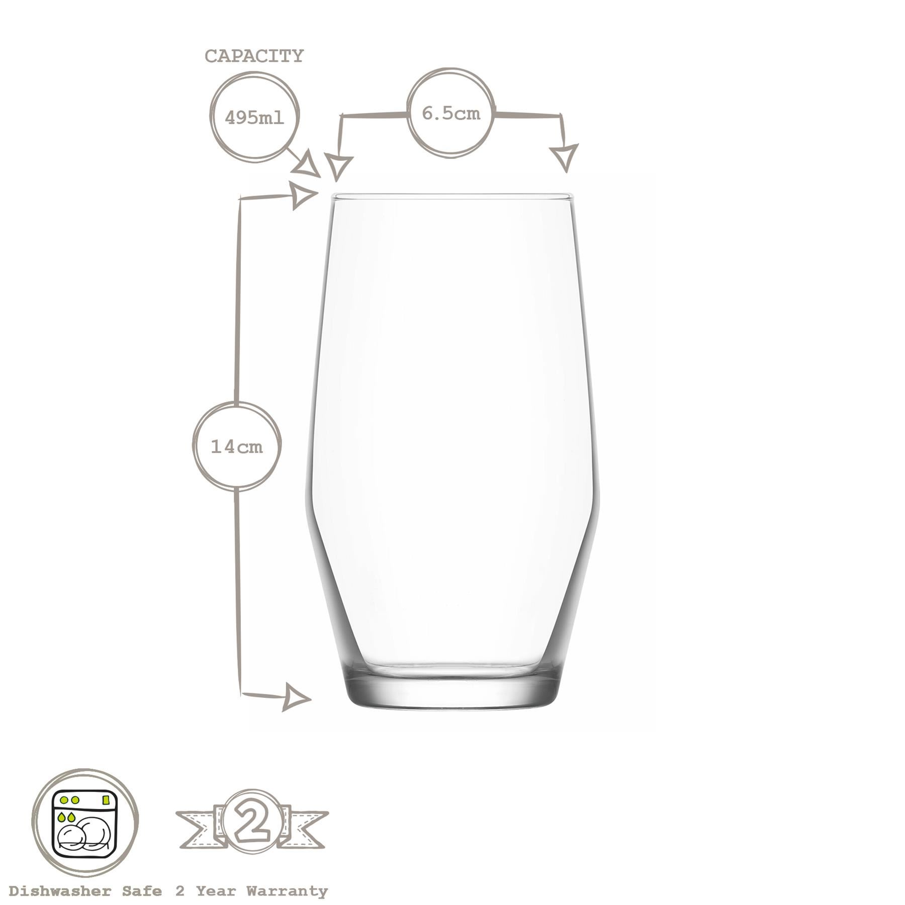 LAV 12 Stück Eleganer Glaswaren Set Highball Whisky Wasser