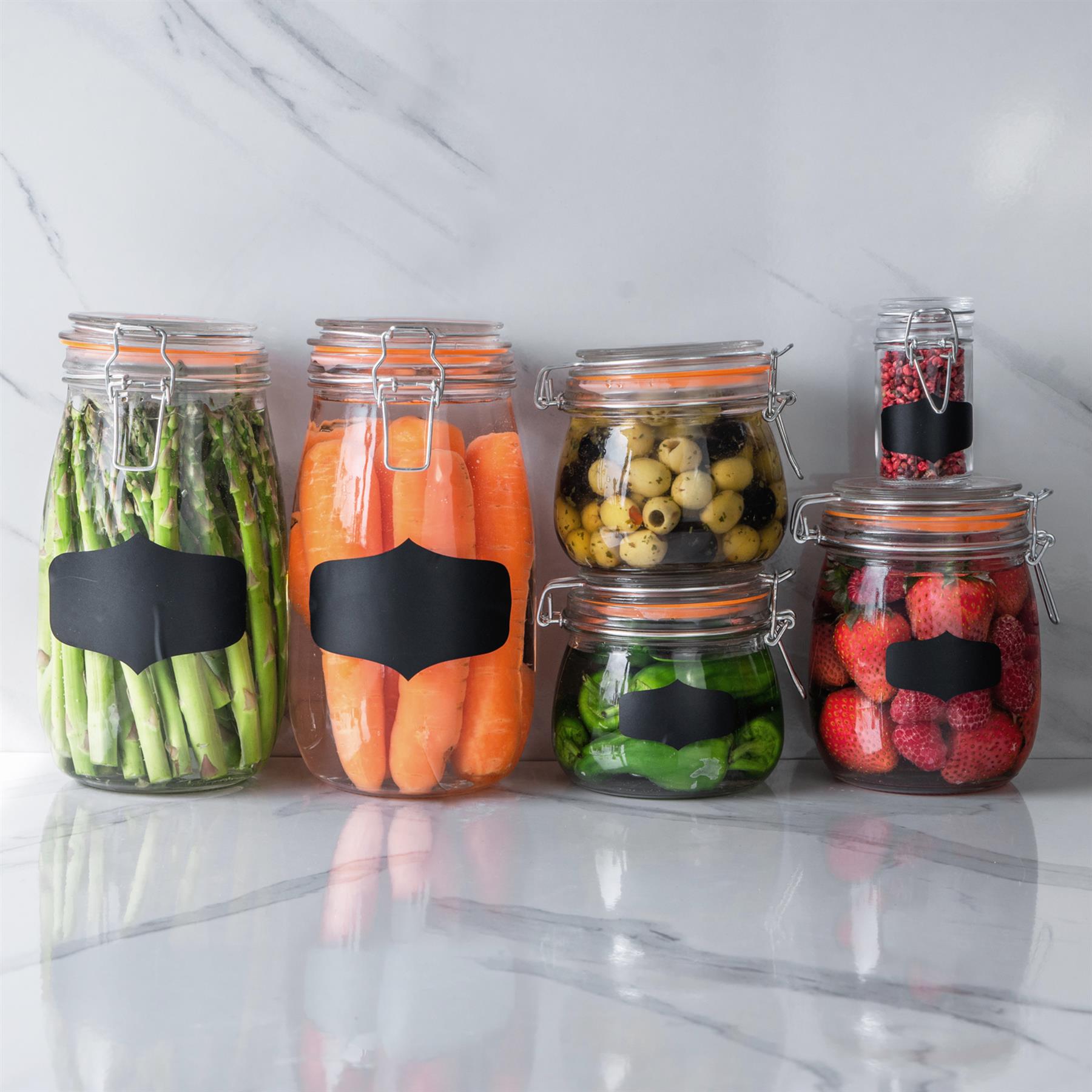 Glass Storage Jars Airtight Clip Top Lid Food Preserve Preserving Jar 1.5L x3 - Picture 20 of 27