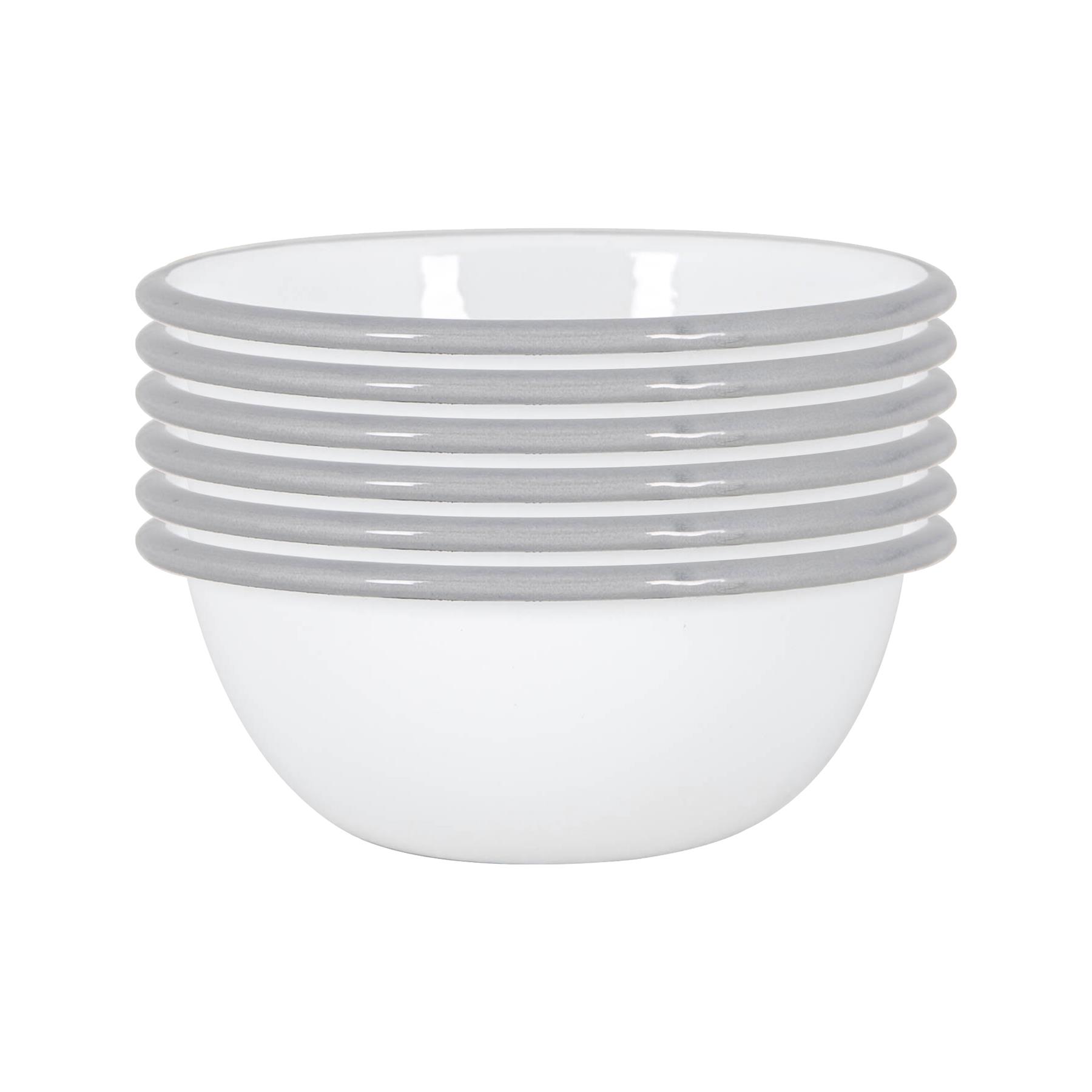 Cuencos de metal esmaltados blancos para el hogar al aire libre camping comedor platos de comida 16 cm - Imagen 16 de 35