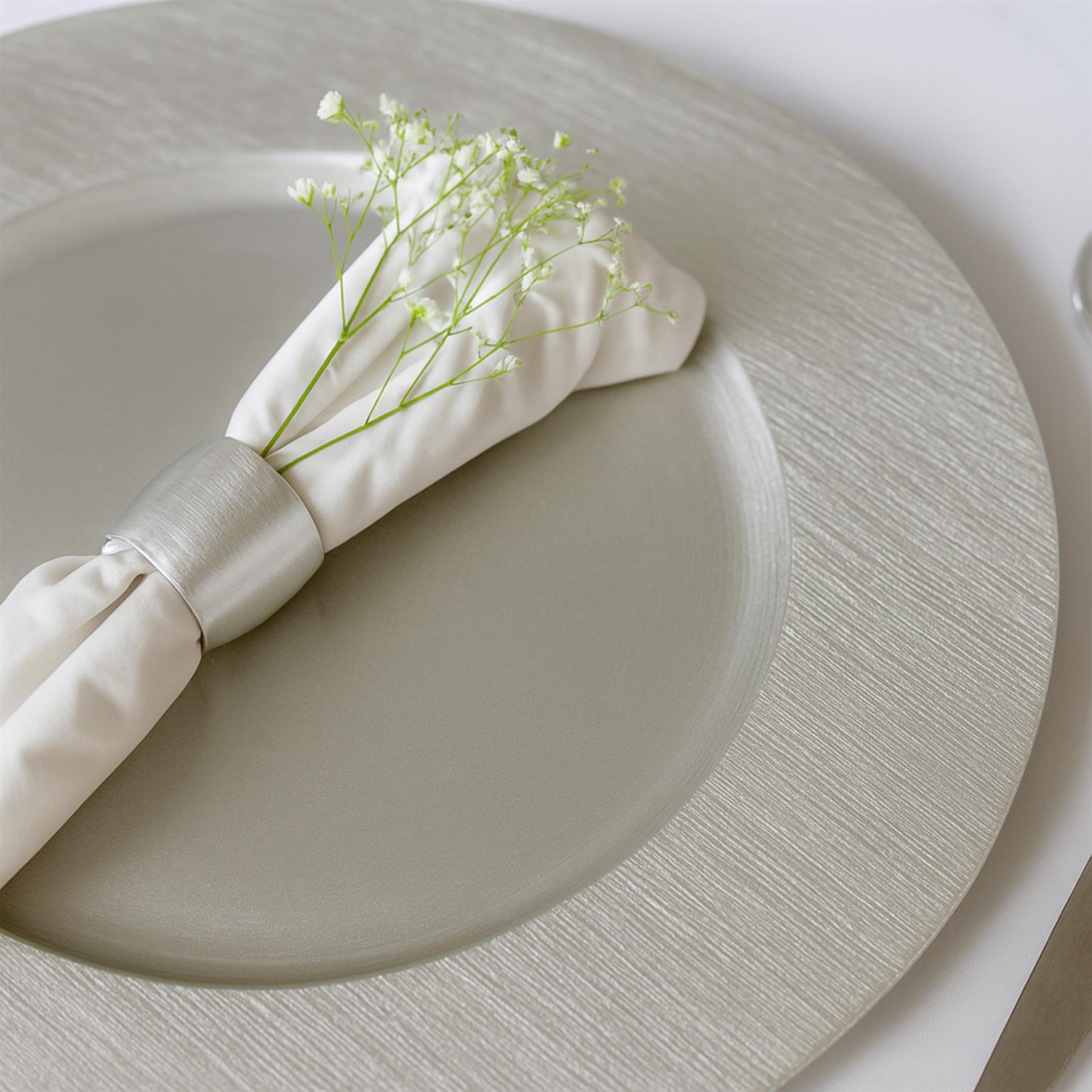 6x Platos Cargador Redondos 33cm Diseño Costilla Metálico Boda Fiesta Comedor Plato - Imagen 11 de 11