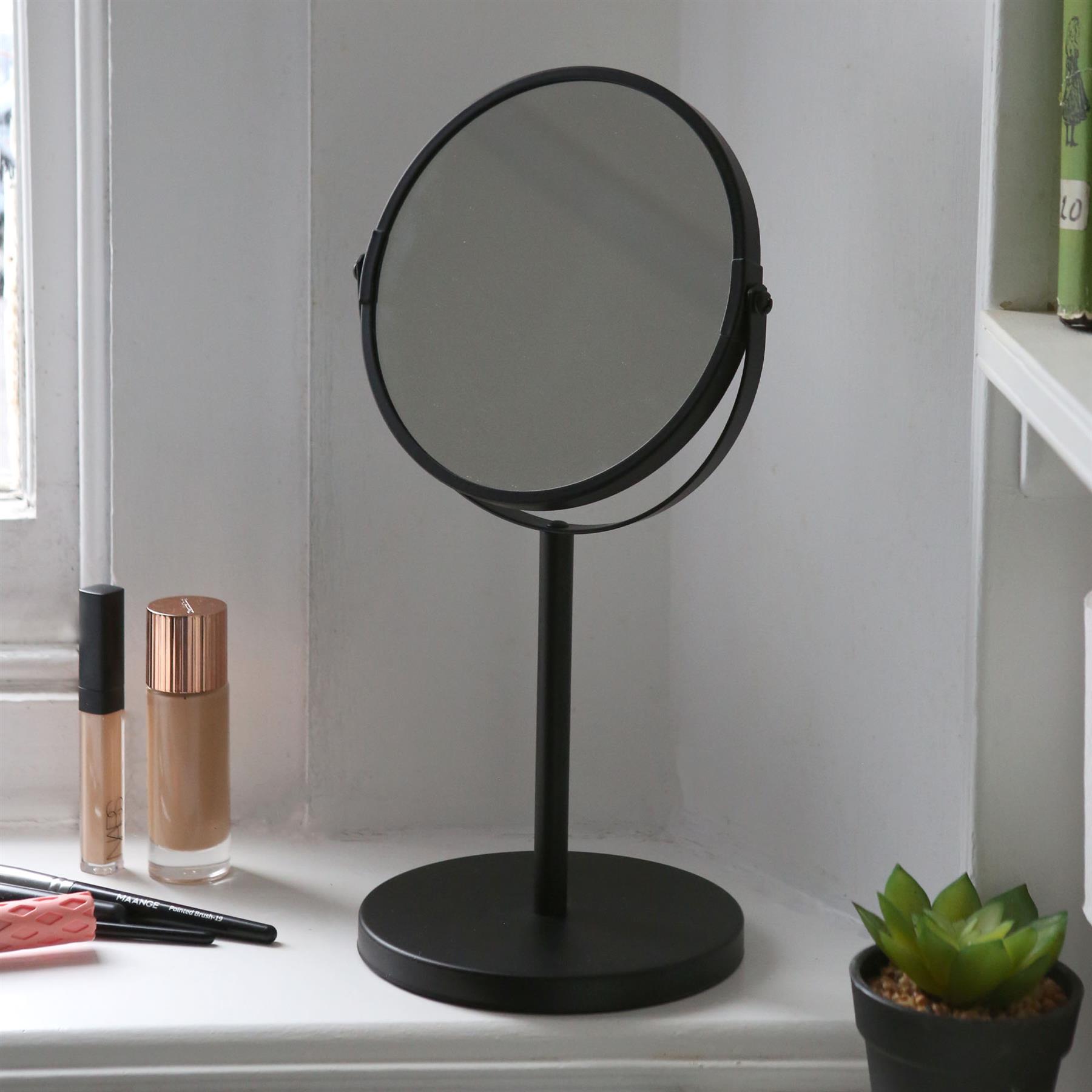 1x Pedestal Mirror 18.5cm x 34.5cm Bathroom Table Makeup Vanity Shaving - Picture 6 of 22