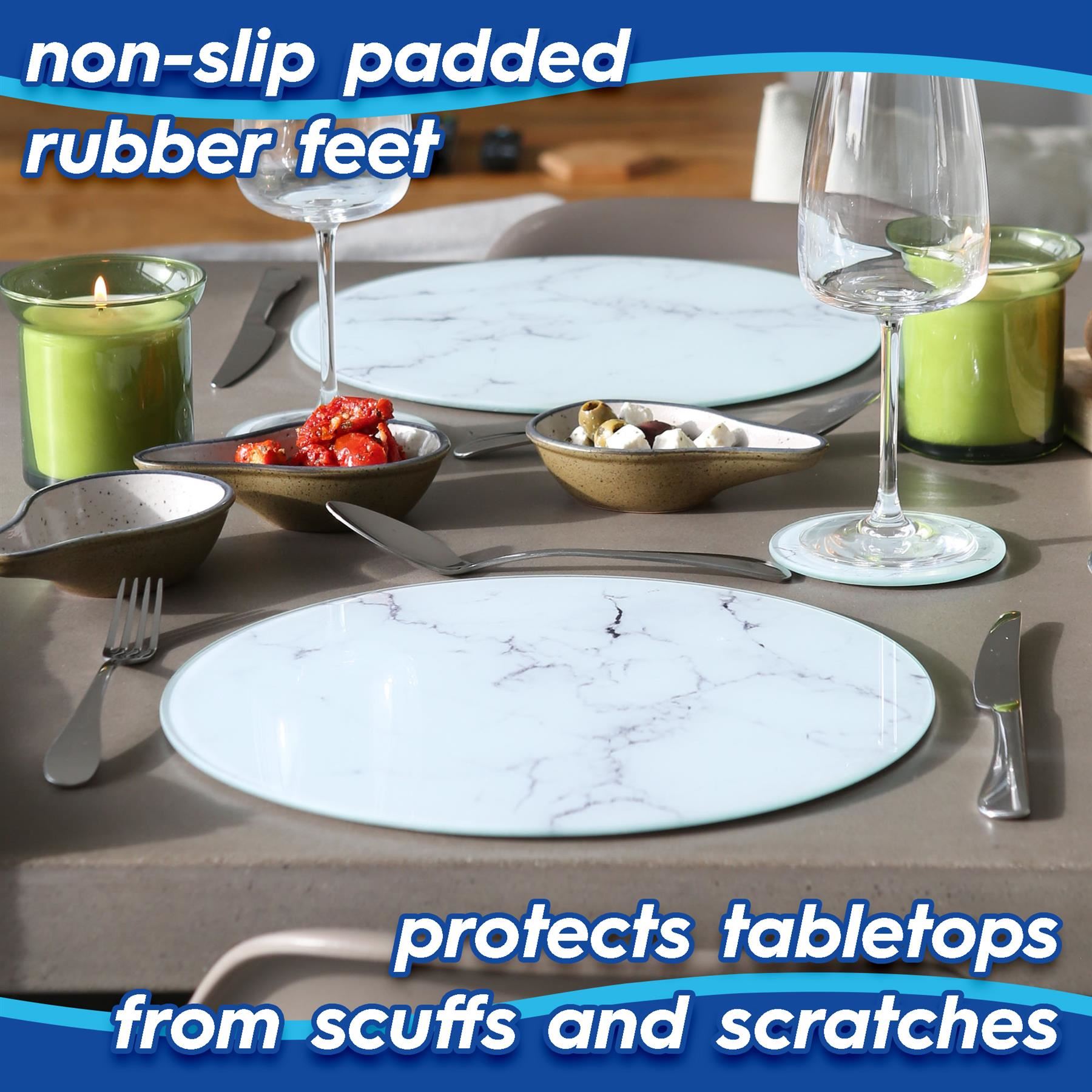 1x Rectangle Glass Chopping Board 30cm x 20cm Marble Kitchen Worktop Saver - Picture 12 of 14