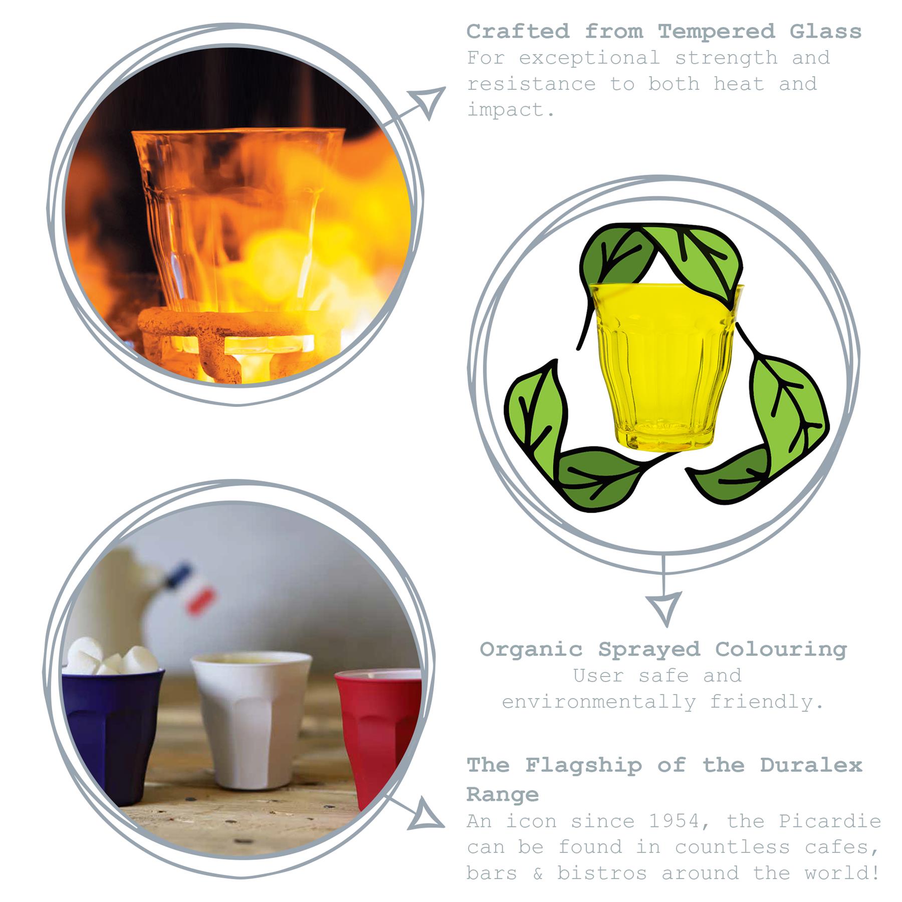 Duralex 7544903 Lot De 6 Gobelets Picardie Verre Trempé Transparent 16 Cl - Maison