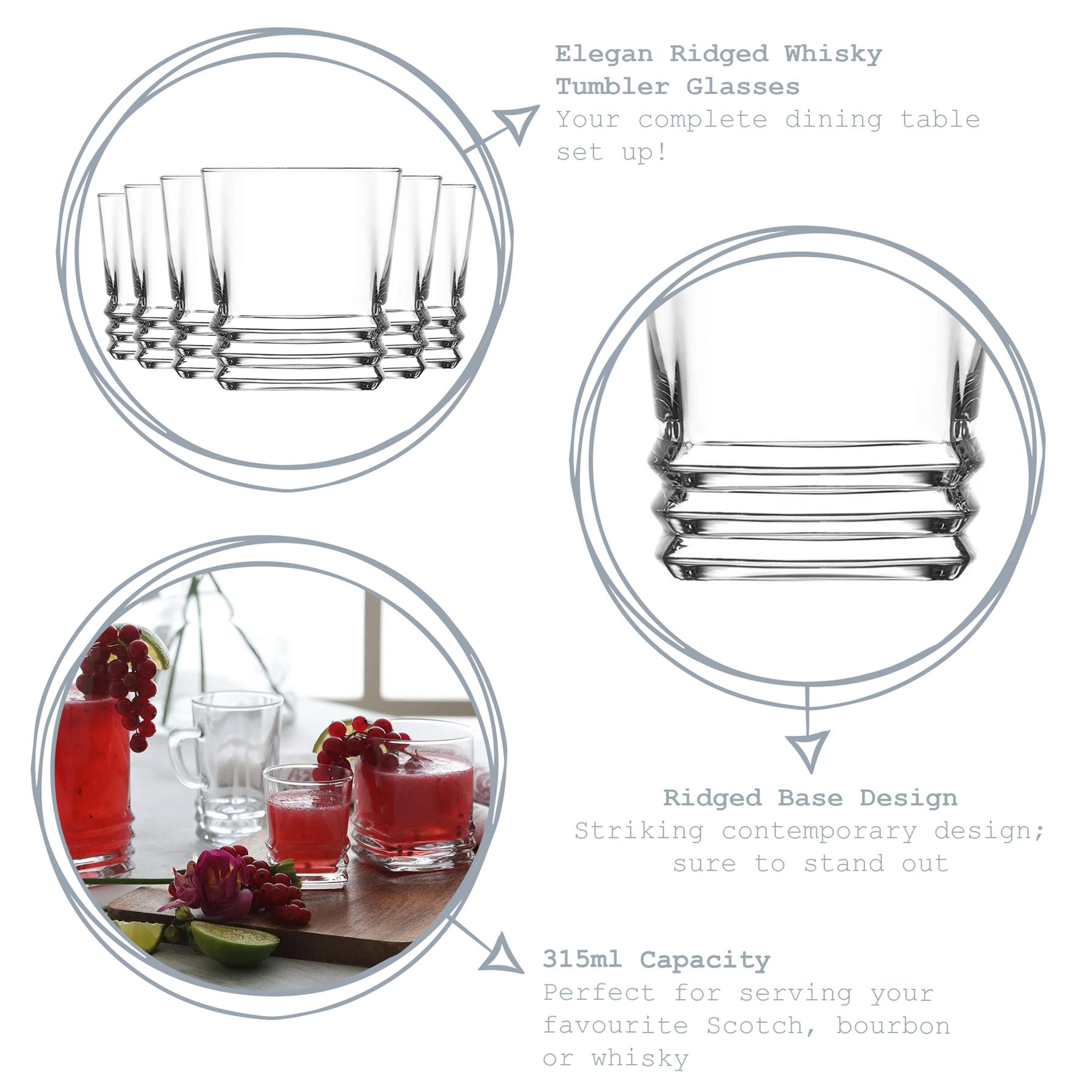 GIFT SET LAV LIBERTY Long Drink Glass tumblers 6 Pcs Gift Box 360ml