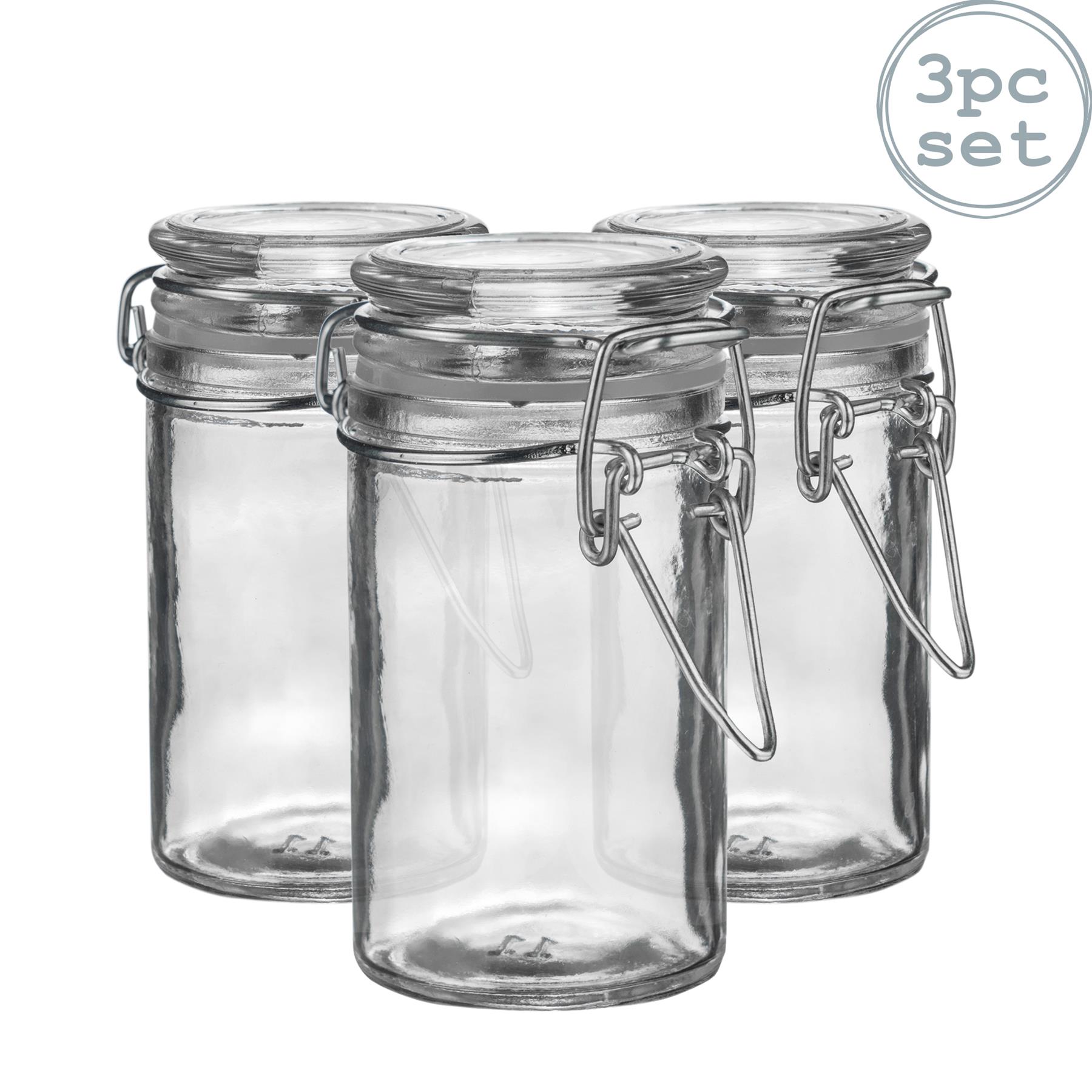 Glass Storage Jars Airtight Clip Top Lid Food Preserve Preserving Jar 70ml x3 - Picture 7 of 27