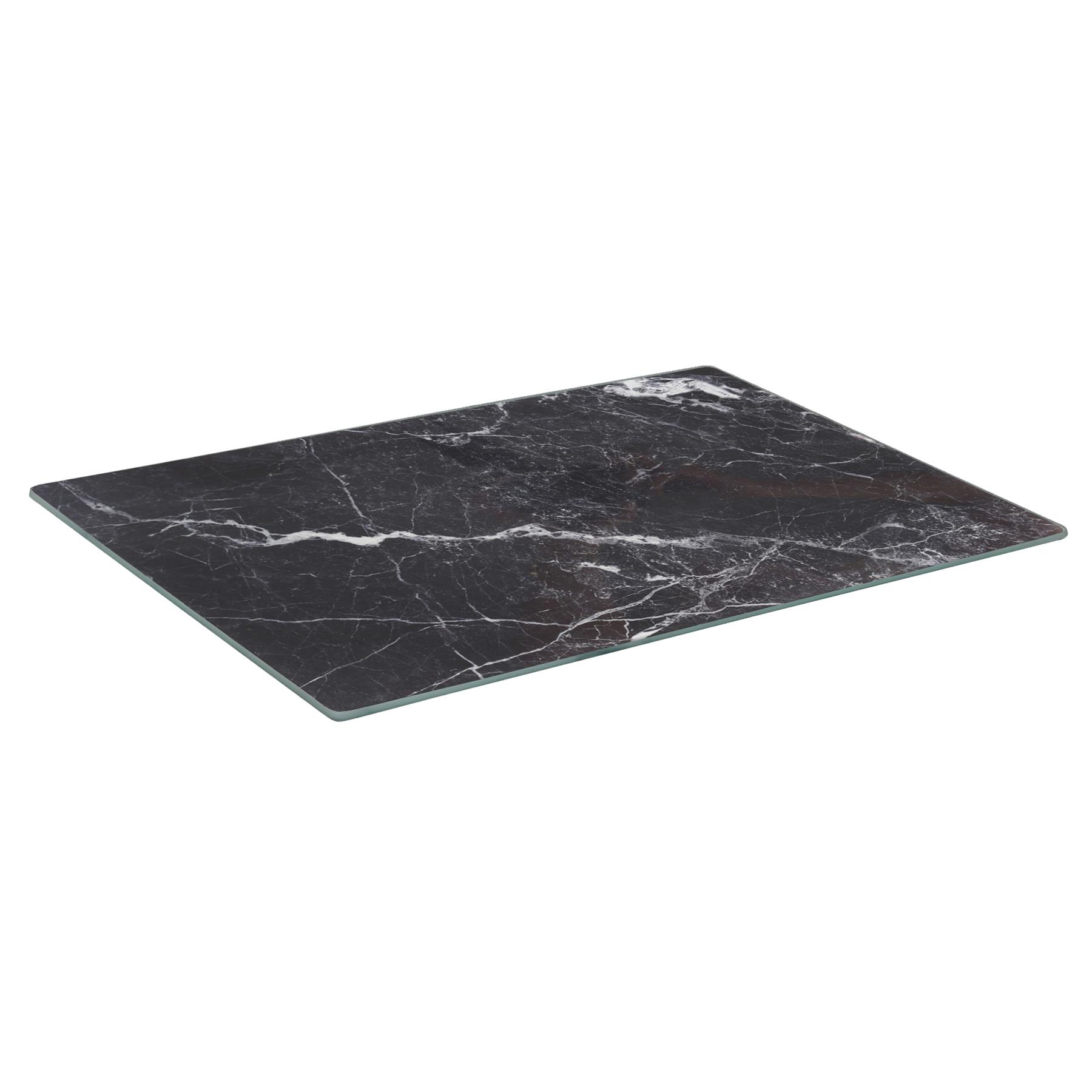 1x Rectangle Glass Chopping Board 30cm x 20cm Marble Kitchen Worktop Saver - Picture 3 of 14