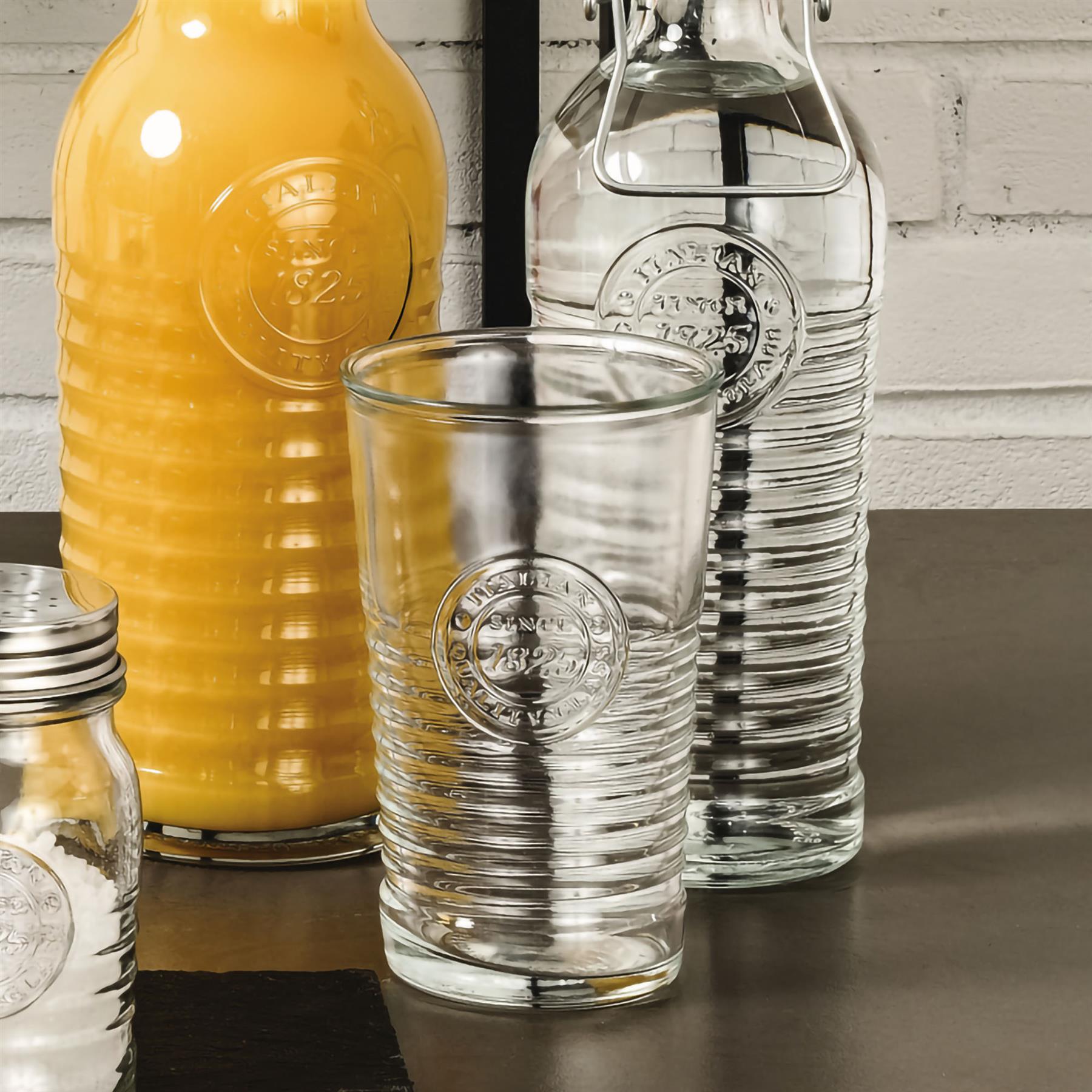 6x Highball Glasses Set Italian Drinking Glass Tumbler Tumblers Vintage