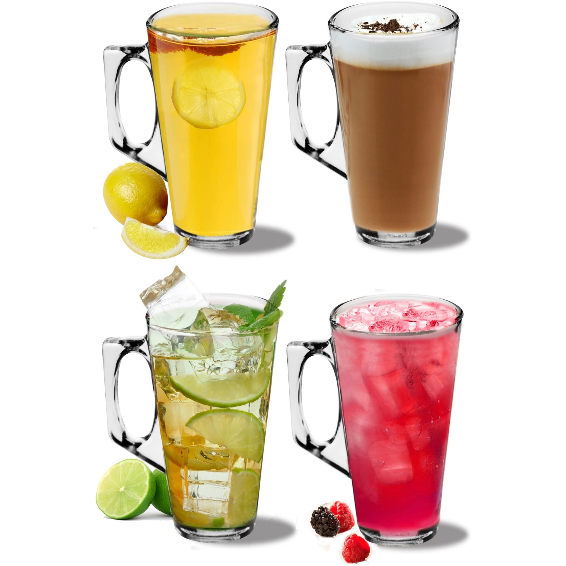 Large Latte Glasses Cappuccino Glass Tassimo Costa Coffee Cups Mugs