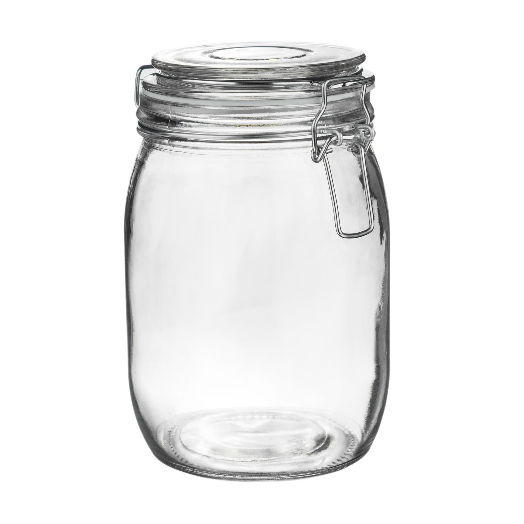 Glass Storage Jars Airtight Clip Top Lid Food Preserve Preserving Jar 1 Litre x6 - Picture 24 of 27