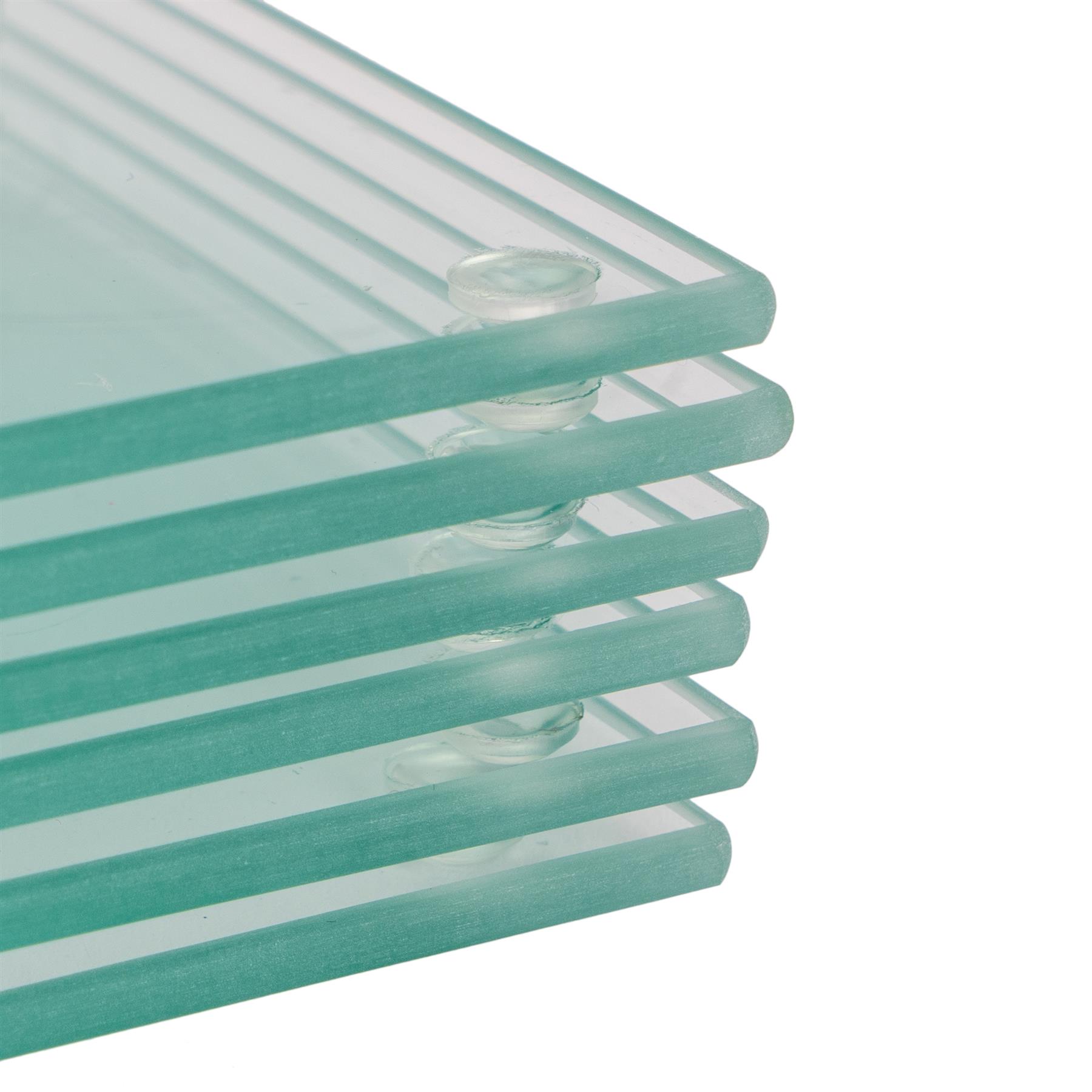12pc Glass Placemats & Square Coasters Set Table Place Mats Set 30cm x 20cm - Picture 10 of 26