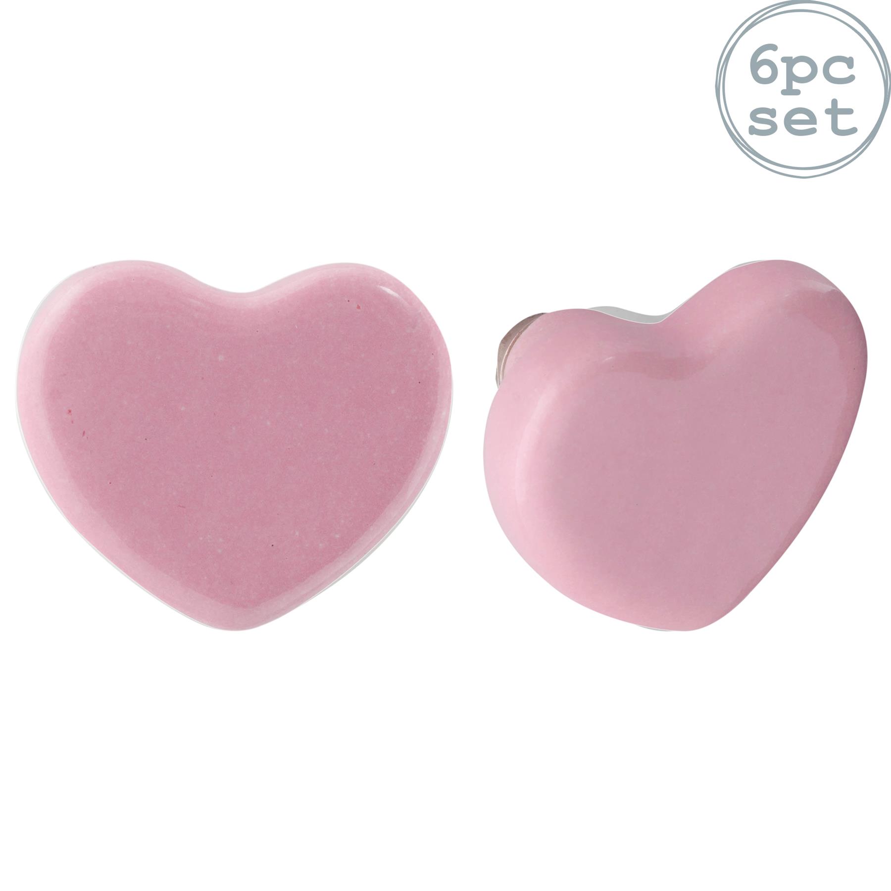 Polka Hearts on Ceramic Door Knobs Cupboard Drawer Door Handles by G Decor