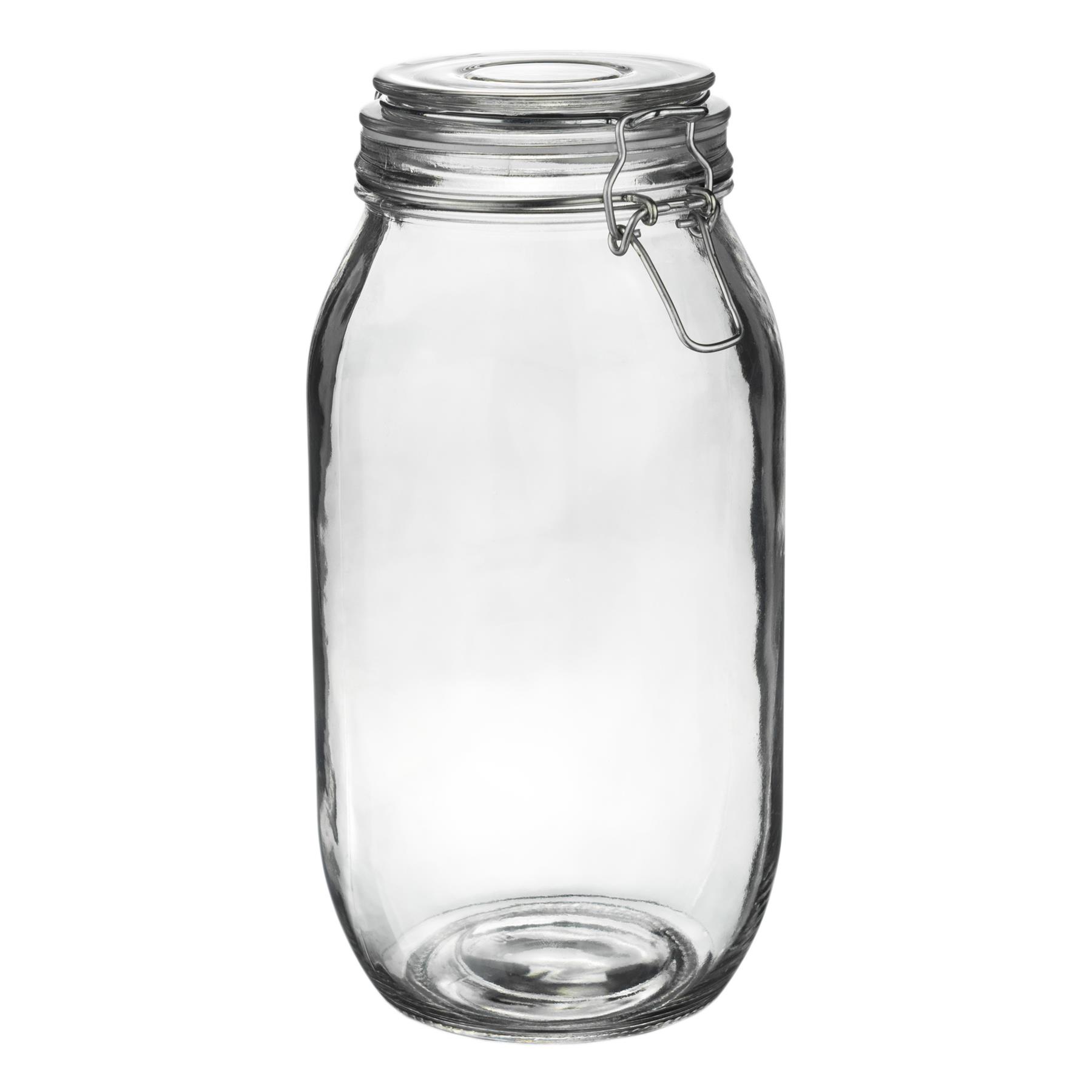 Glass Storage Jars Airtight Clip Top Lid Food Preserve Preserving Jar 2 Litre x6 - Picture 10 of 27