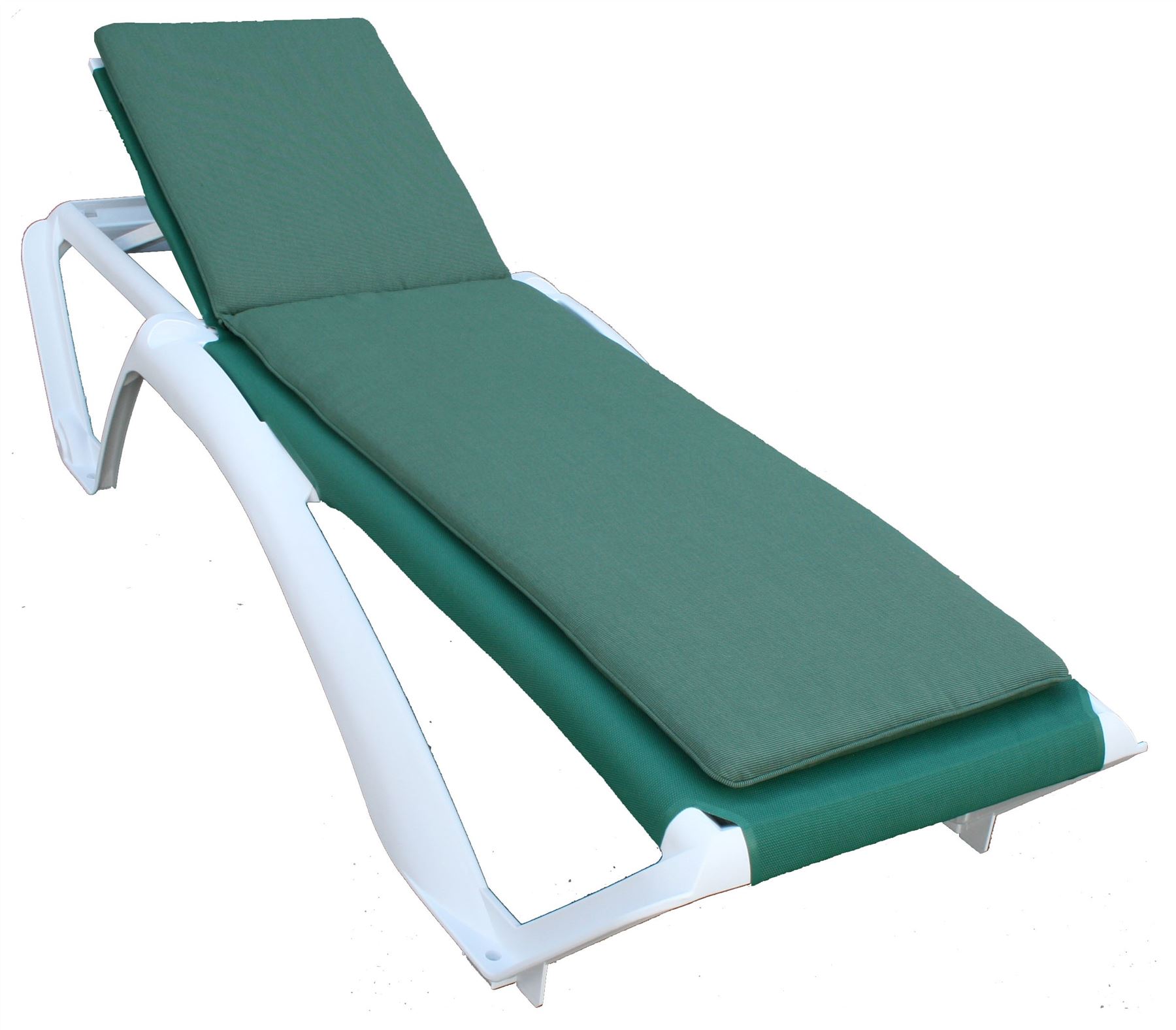 Green Sun Lounger Cushion Pad for Sunlounger Garden Padded Patio Bed
