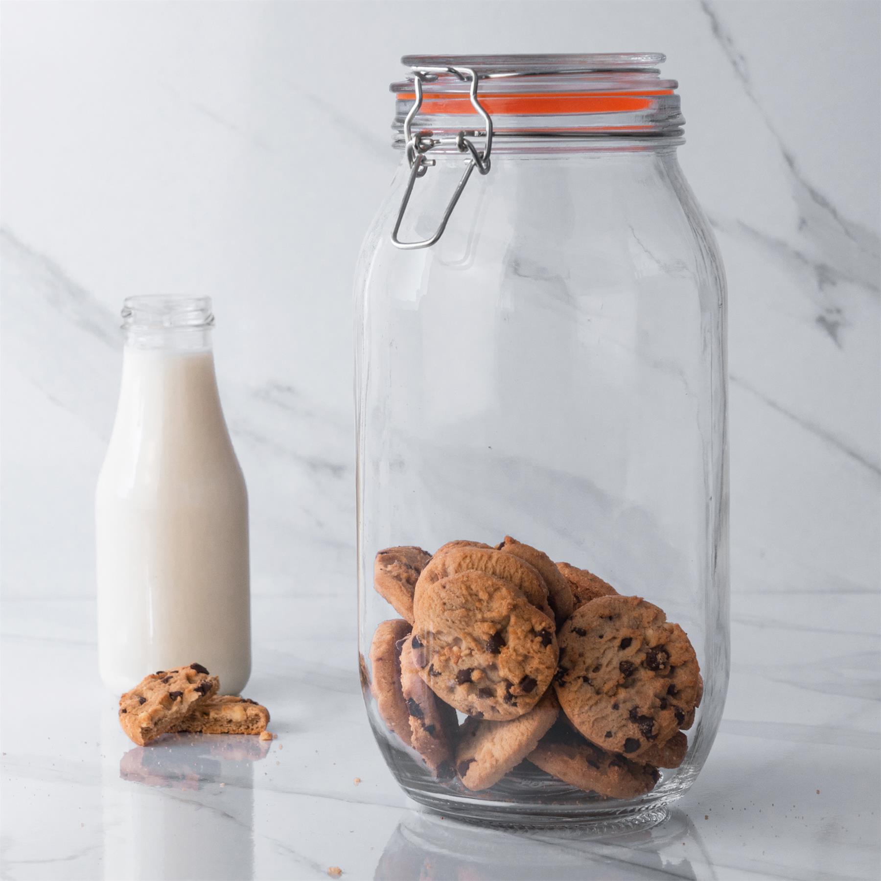 Glass Storage Jars Airtight Clip Top Lid Food Preserve Preserving Jar 2 Litre x6 - Picture 19 of 27
