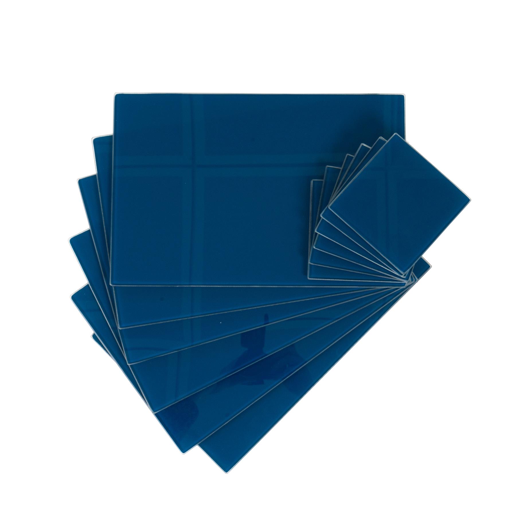 12pc Glass Placemats & Square Coasters Set Table Place Mats Set 30cm x 20cm - Picture 19 of 26
