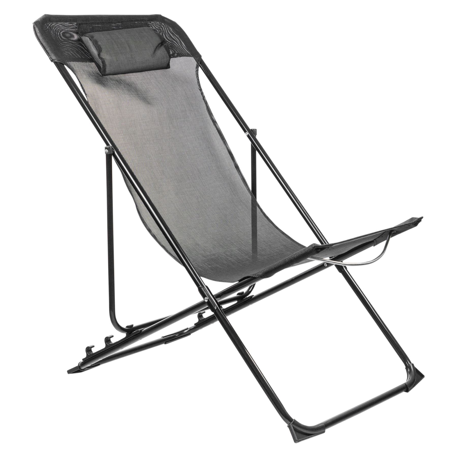 Metal Garden Armchair Folding Low Portable Camping Beach Chair Grey x6