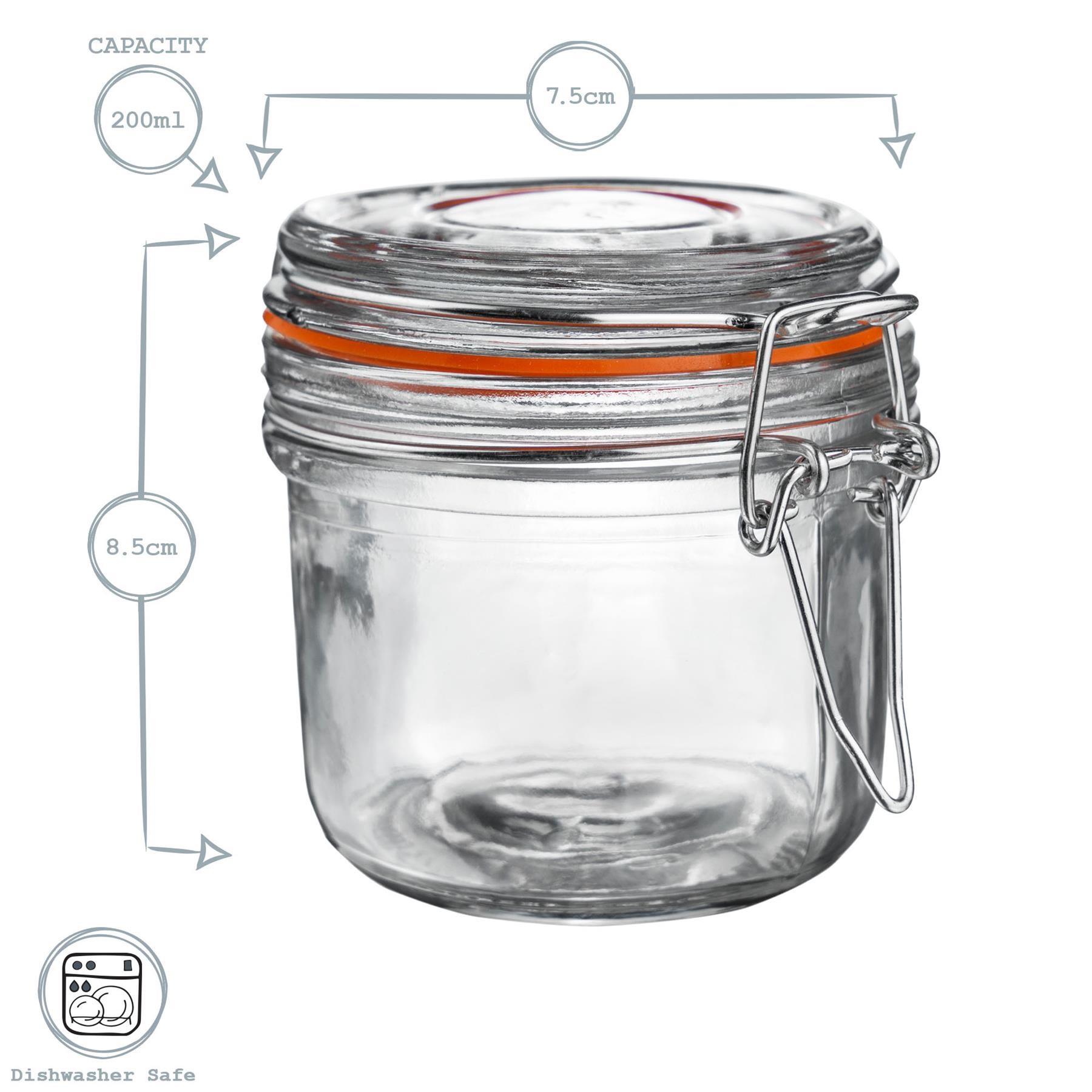 Glas Vorratsgläser Luftdicht Clip Deckel Lebensmittel Einmachglas 200ml x3 - Bild 16 von 27