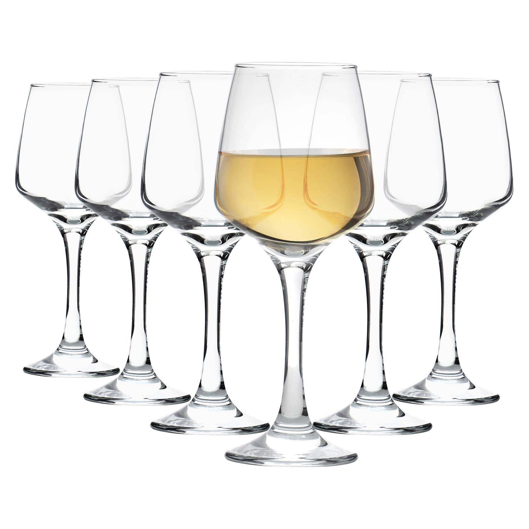 LAV 6X Clear 295ml Lal White Wine Glasses - Small Glass Red Rose Long Stem Cocktail Party Drinking Goblet Gift Set - Image 2