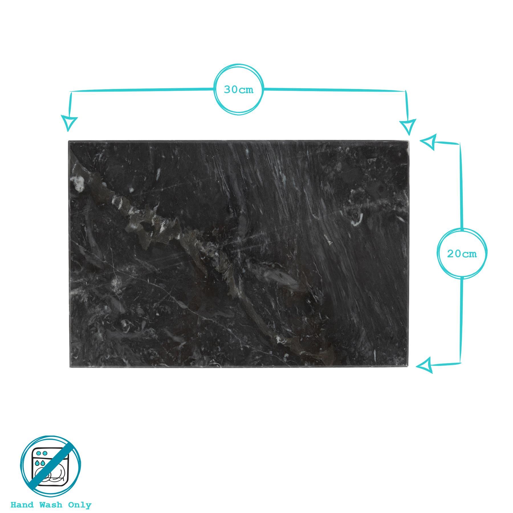 Planche à Découper En Marbre Noir – 40x30 Cm – Design Marbré – Facile à Nettoyer – Homiu