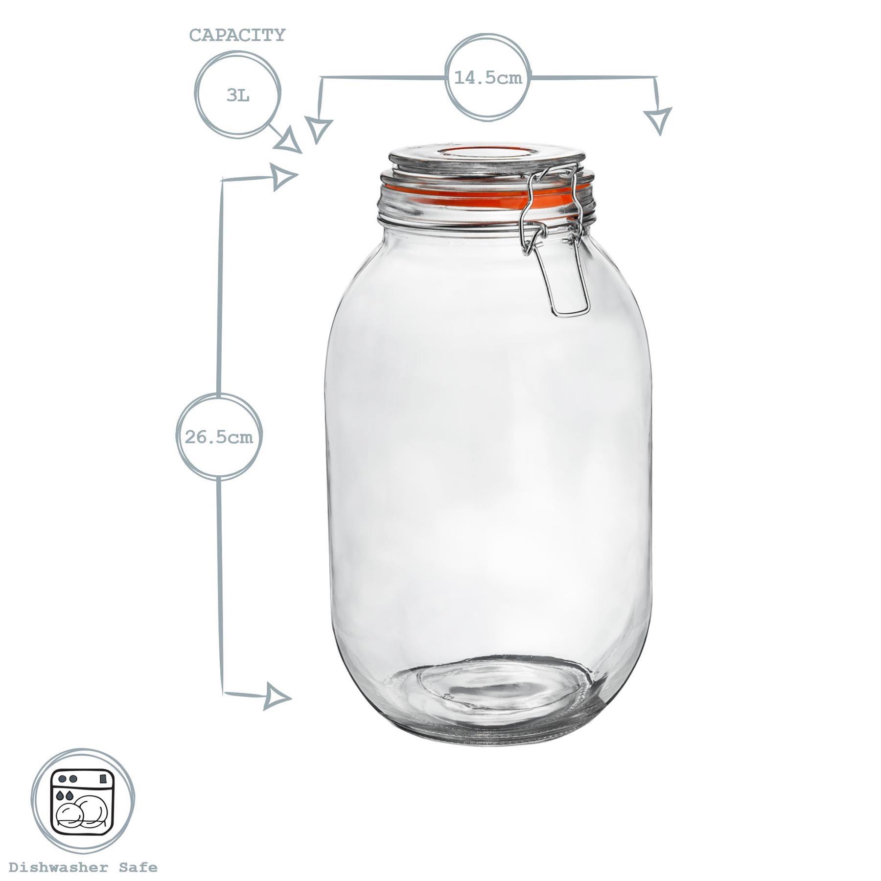 Glas Vorratsgläser luftdicht Clip Top Deckel Lebensmittel Konservierungsglas 3 Liter x6 - Bild 9 von 27
