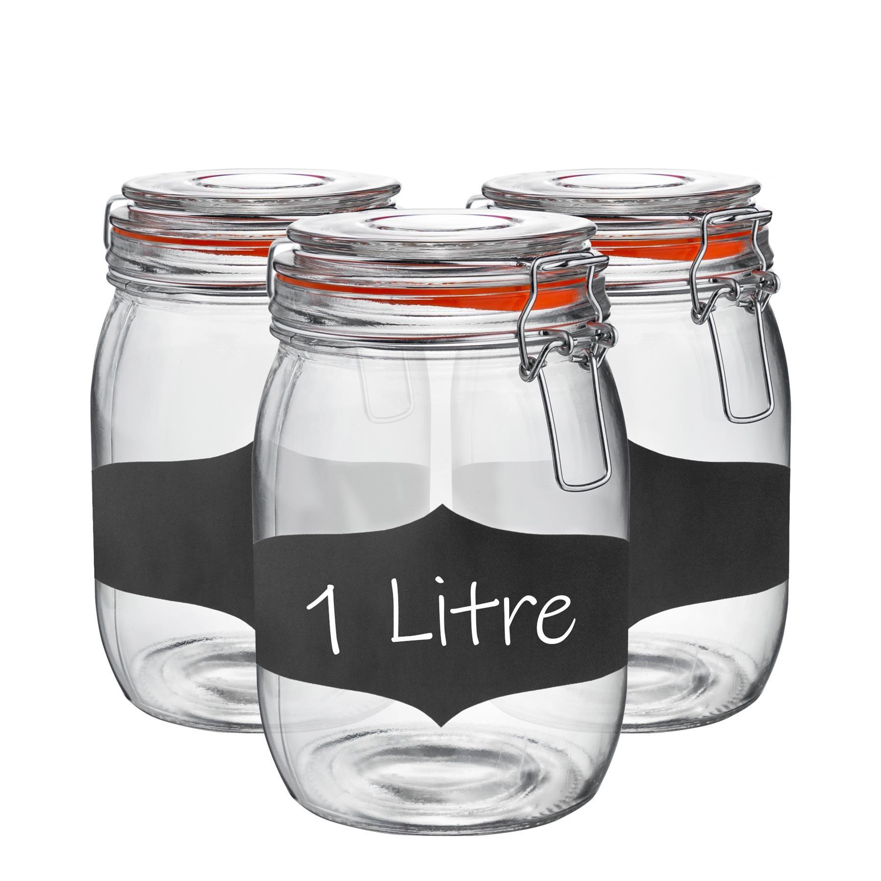 Glass Storage Jars Airtight Clip Top Lid Food Preserve Preserving Jar 1 Litre x6 - Picture 14 of 27