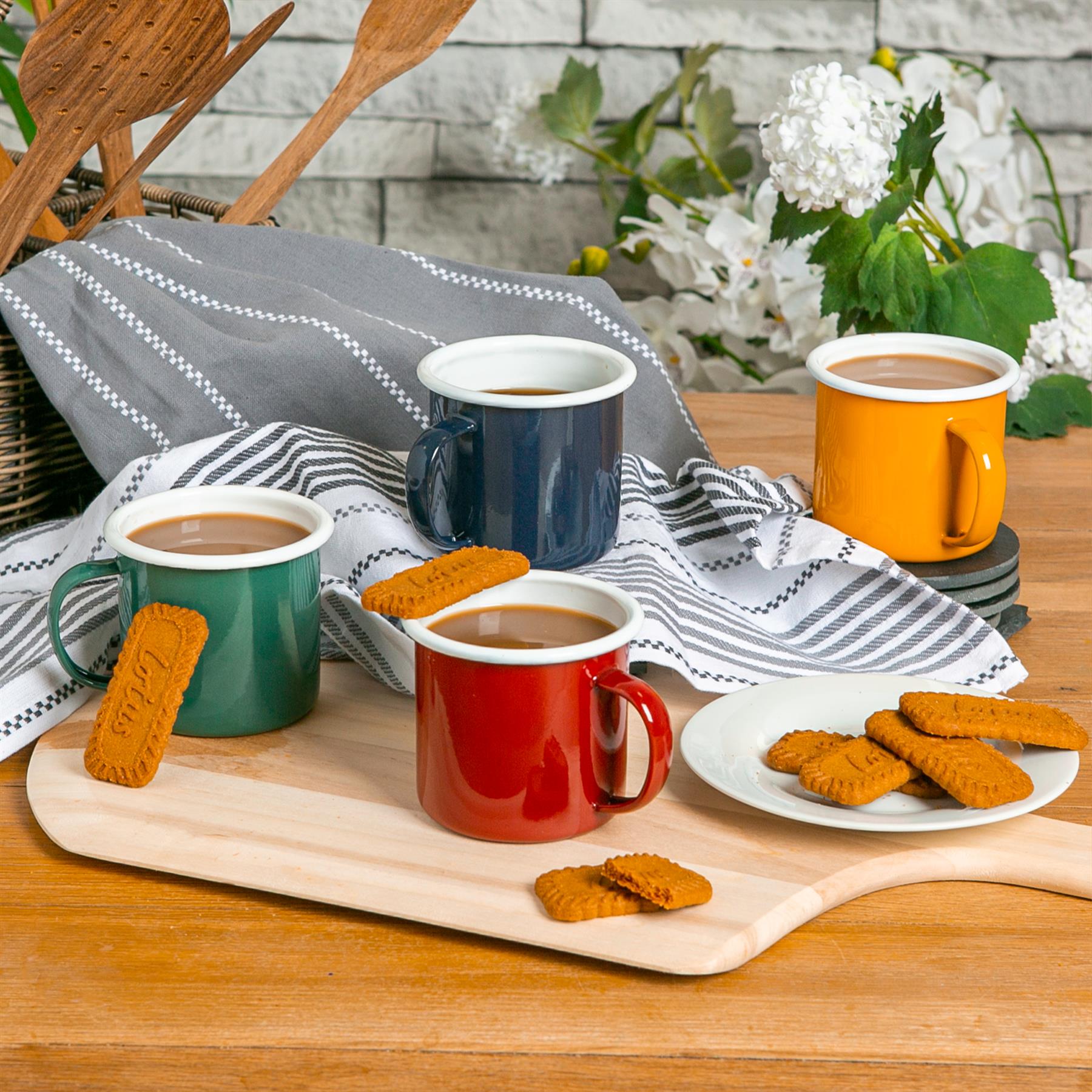 Farbige Emaille Becher Home Outdoor Metall Camping Tee Kaffee Heißgetränke Tassen 375ml - Bild 18 von 21