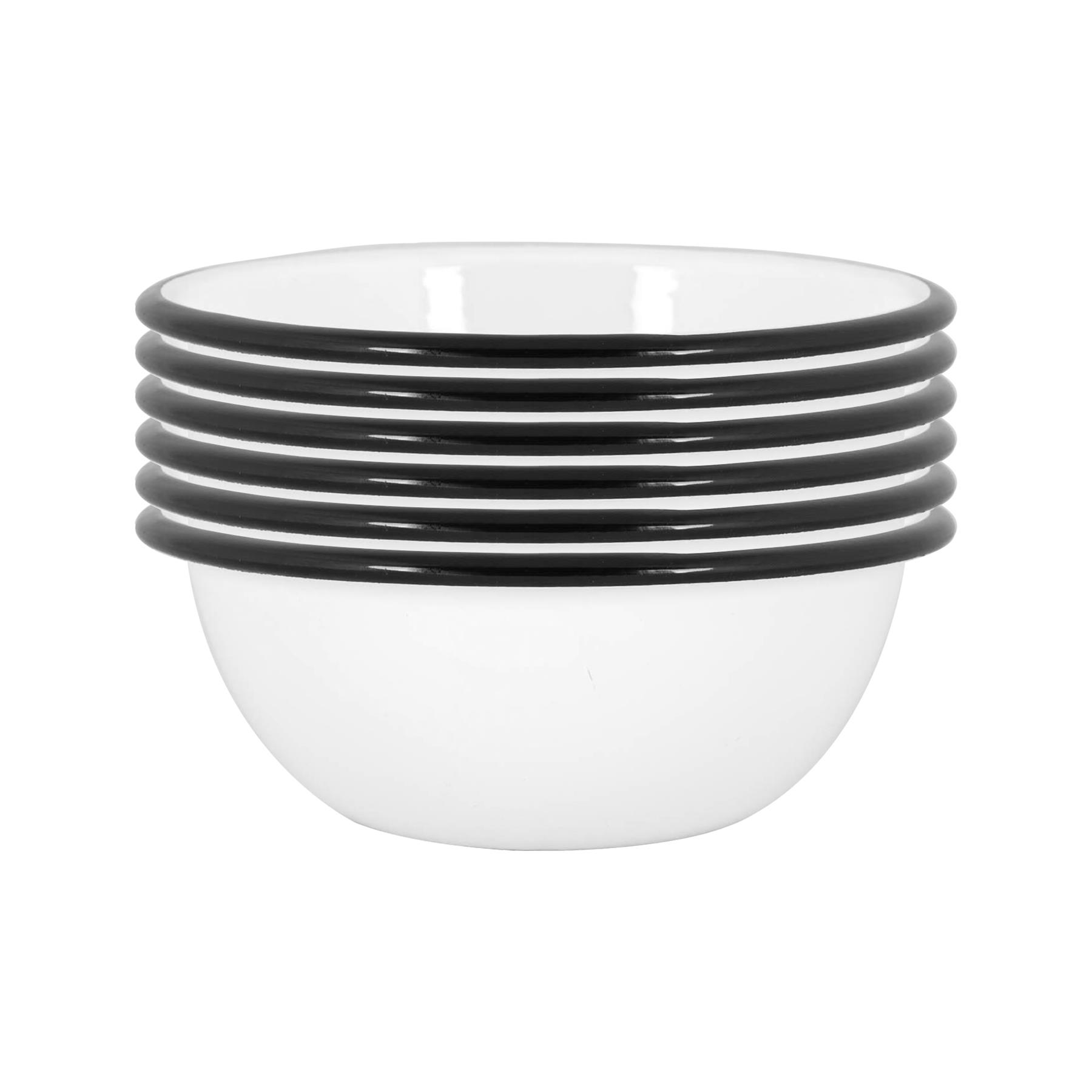 Cuencos de metal esmaltados blancos para el hogar al aire libre camping comedor platos de comida 16 cm - Imagen 4 de 35