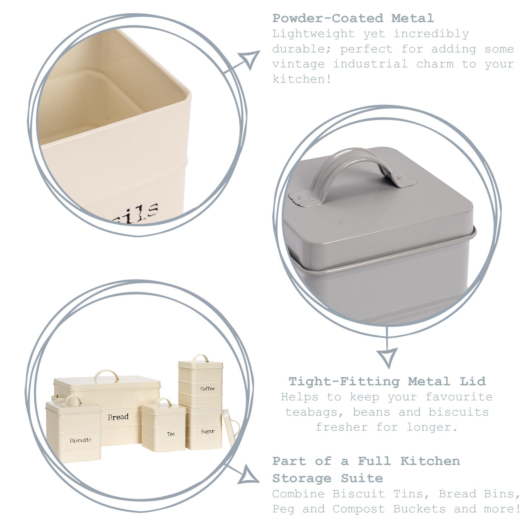 Dishwasher Tablets Storage Container Box Vintage Tin Metal Home Kitchen