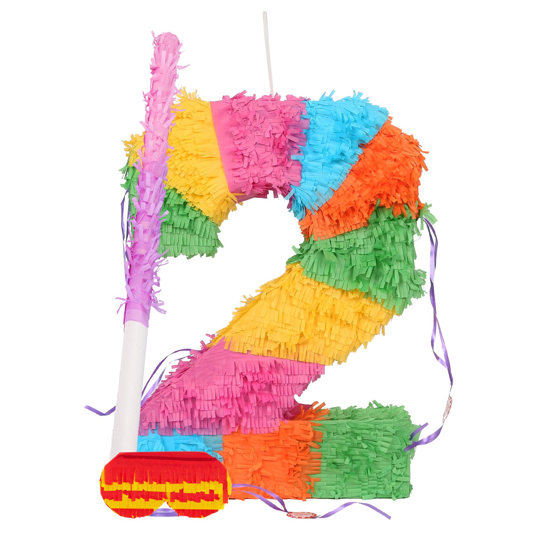 Party Pinatas Set with Stick & Blindfold Pink Stick Birthday Party Game - Picture 14 of 148