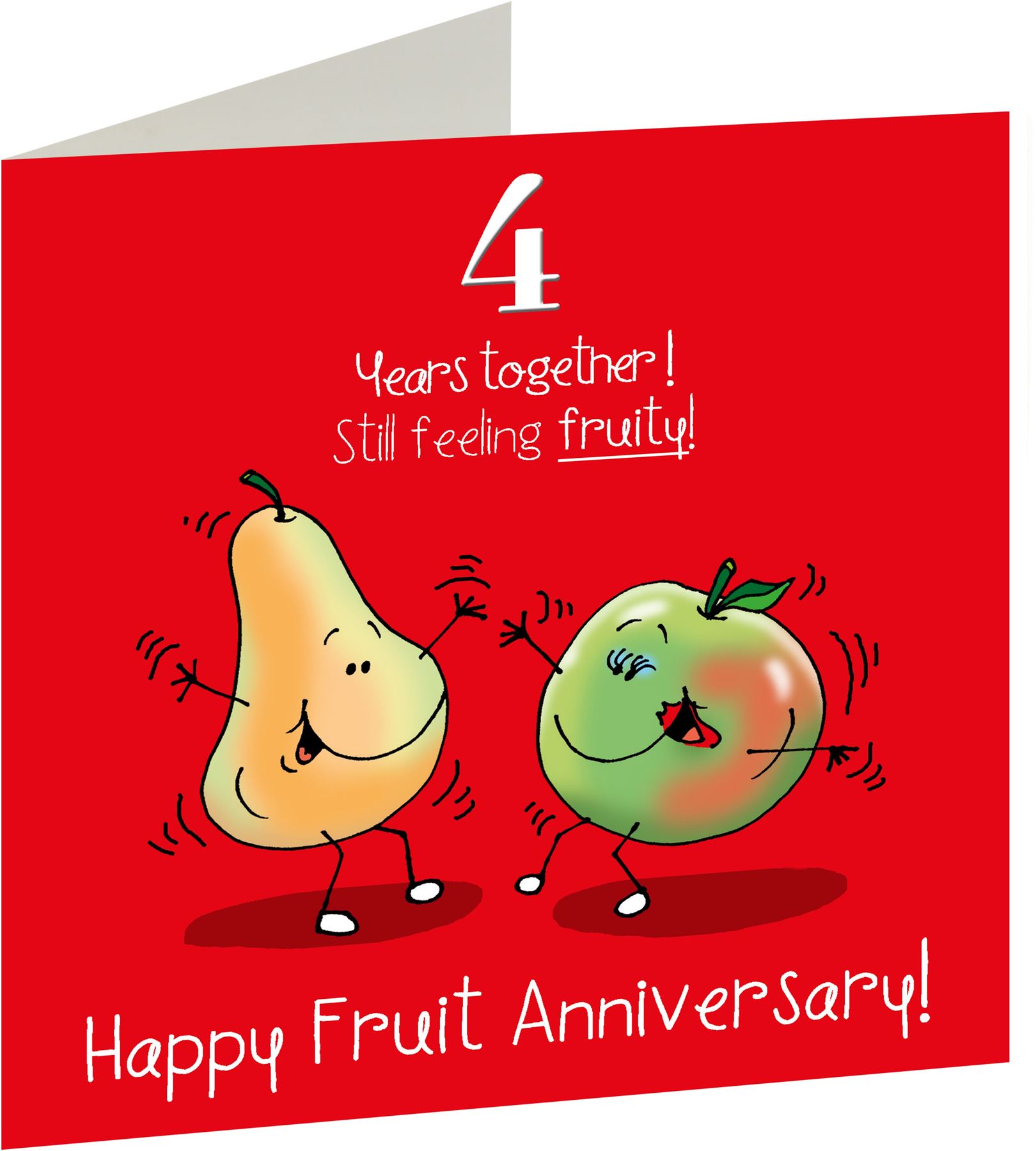 4th Anniversary Greetings Card Happy Fruit Anniversary 5055415997594