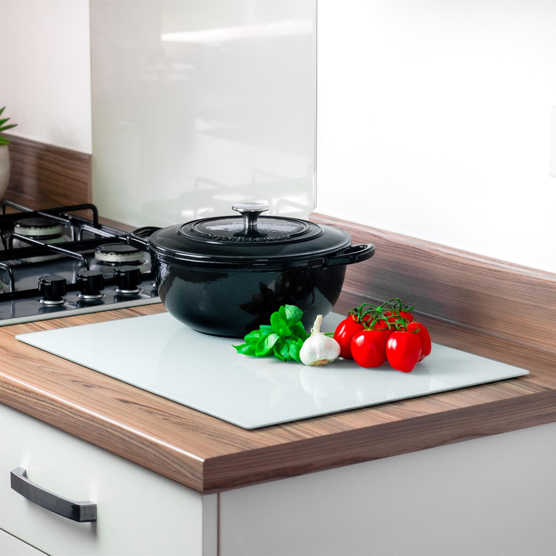Rectangle Glass Chopping Board 50cm x 40cm Kitchen Worktop Saver - Picture 32 of 34