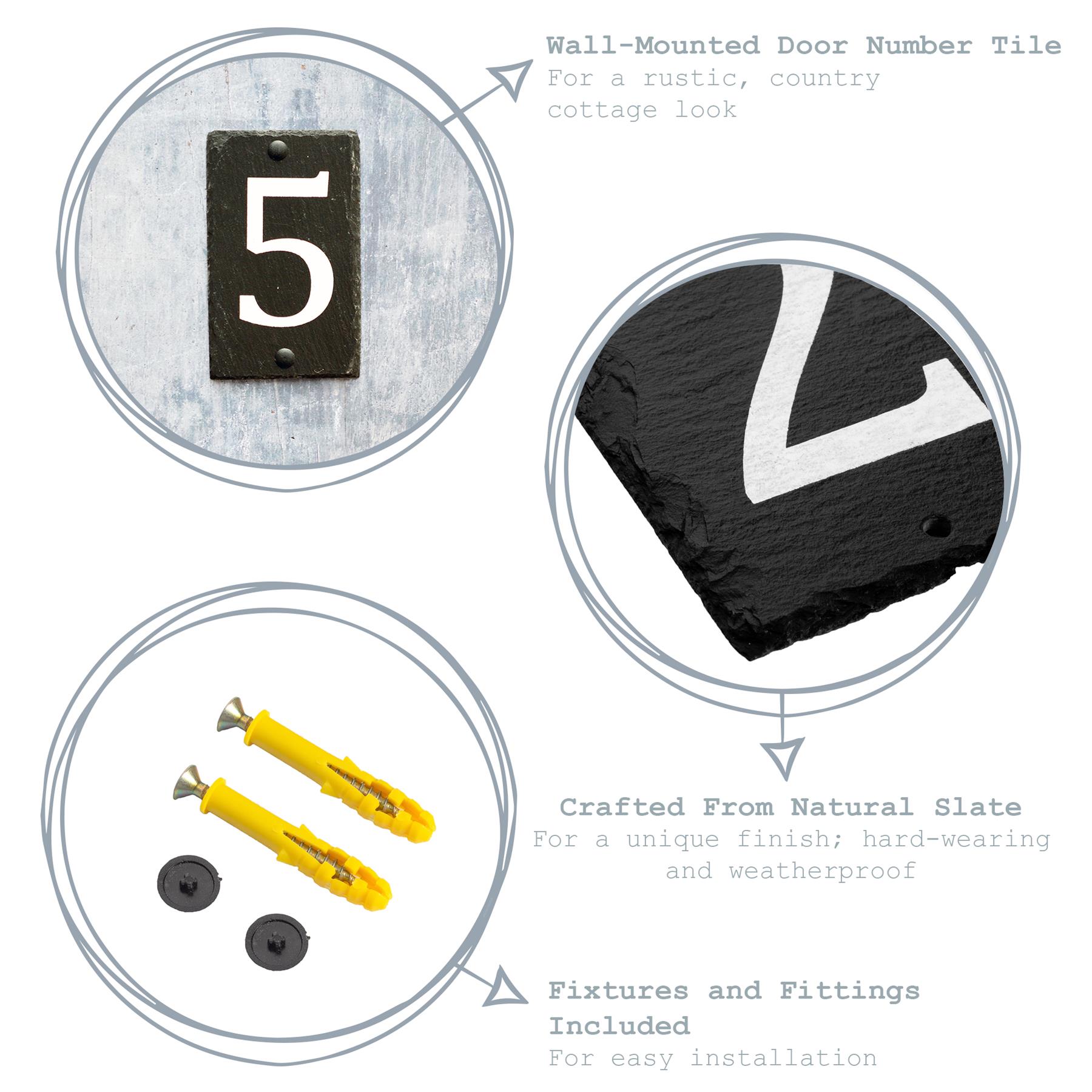 Slate House Numbers Door Gate Number Plaque Sign Including Fixings Number 0-9 Slate House Numbers Door Gate Number Plaque Sign Including Fixings Number 0-9