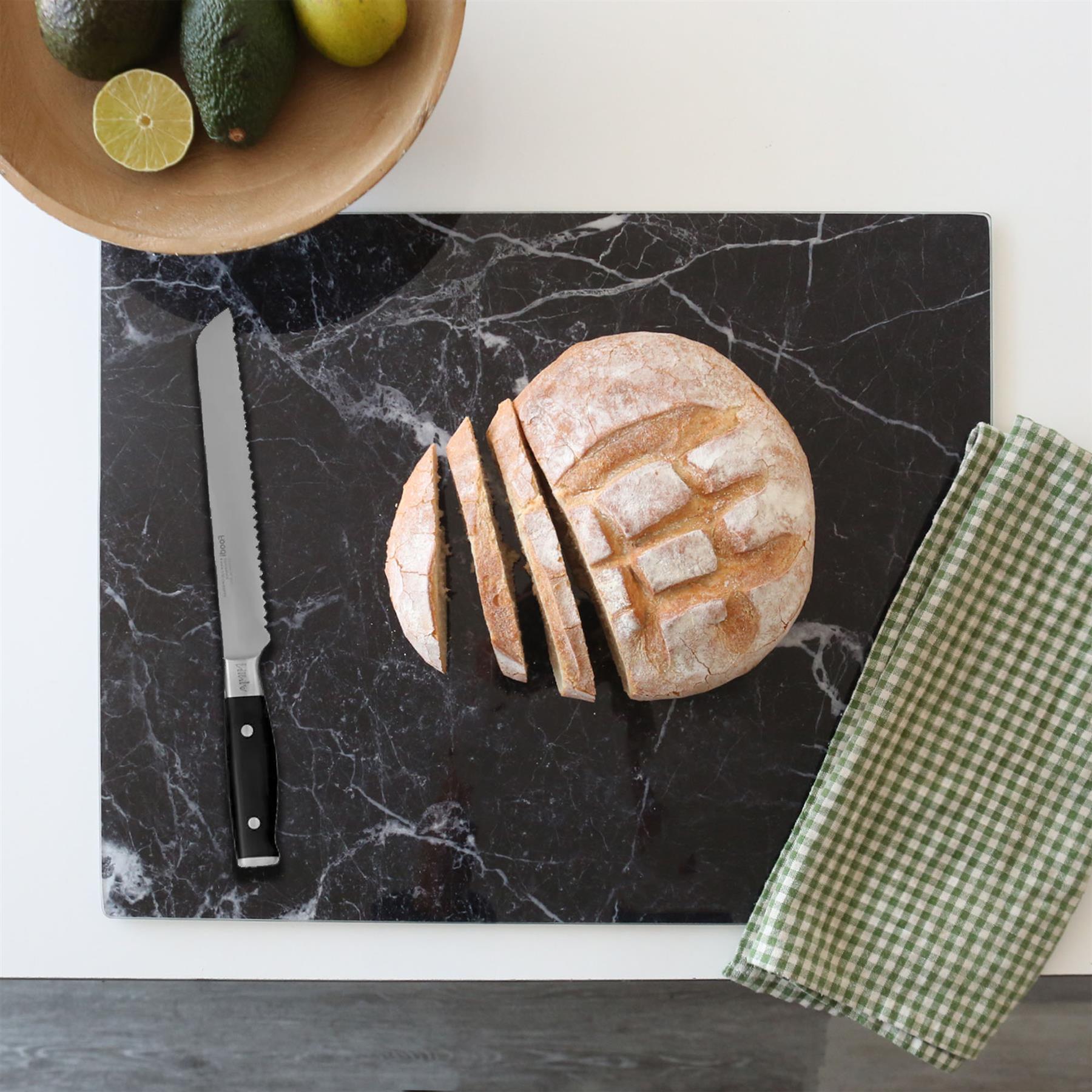 Tabla de cortar rectangular de vidrio 50 cm x 40 cm mármol cocina encimera ahorradora - Imagen 7 de 14