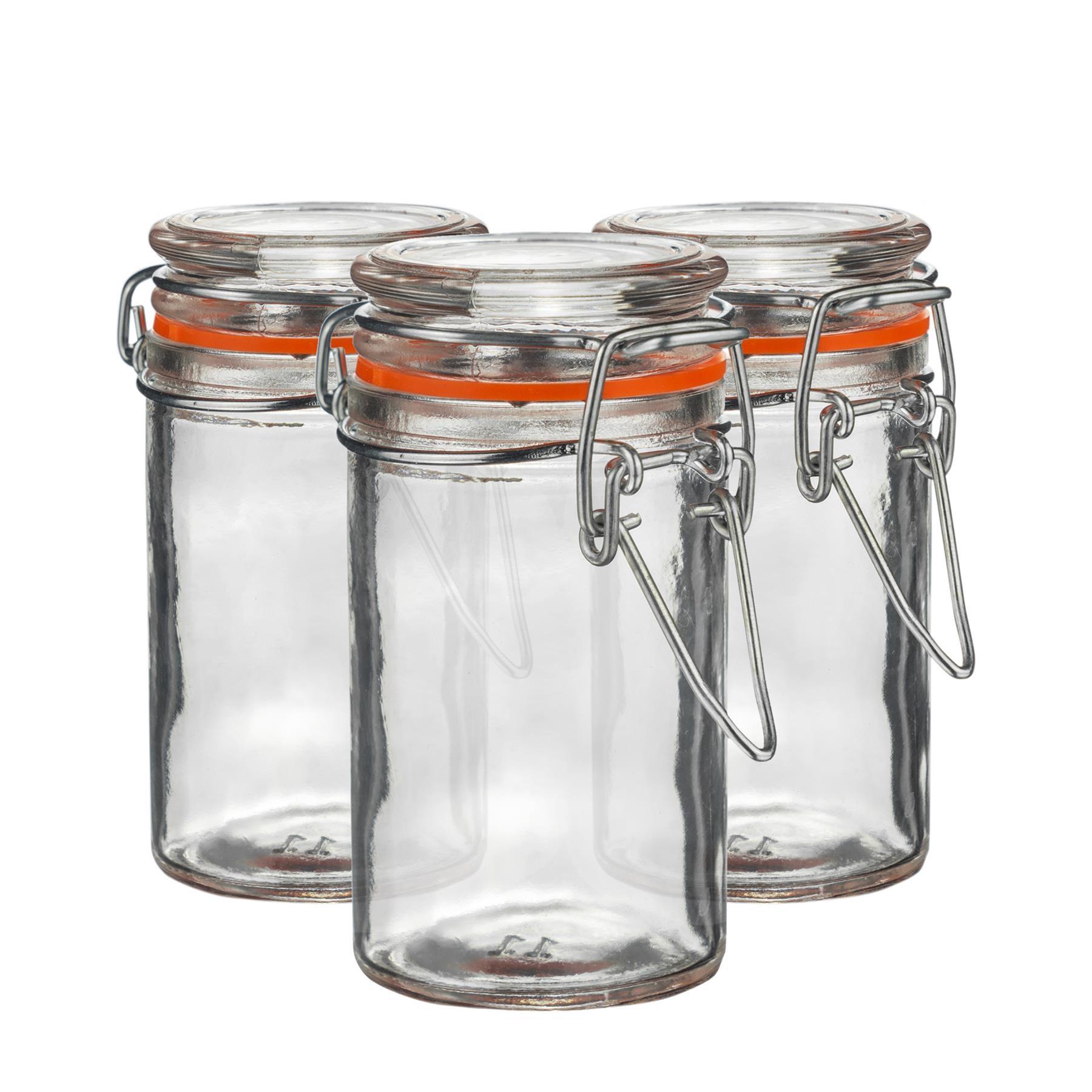 Glass Storage Jars Airtight Clip Top Lid Food Preserve Preserving Jar 70ml x3 - Picture 14 of 27