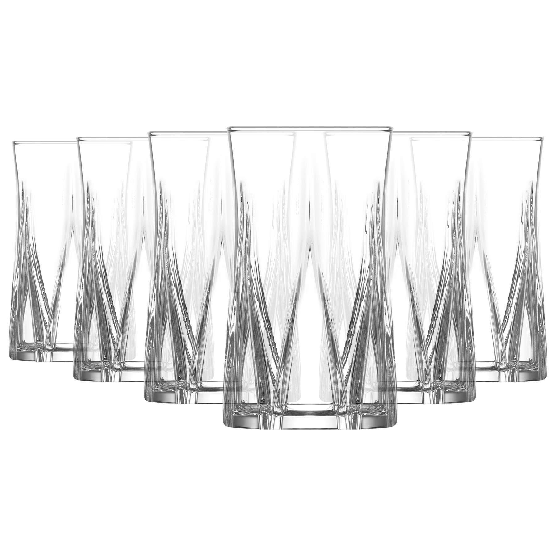 LAV 380ml Zoey Longdrinkgläser Glas Wasser Saft Cocktail Trinkbecher Set - Bild 4 von 9