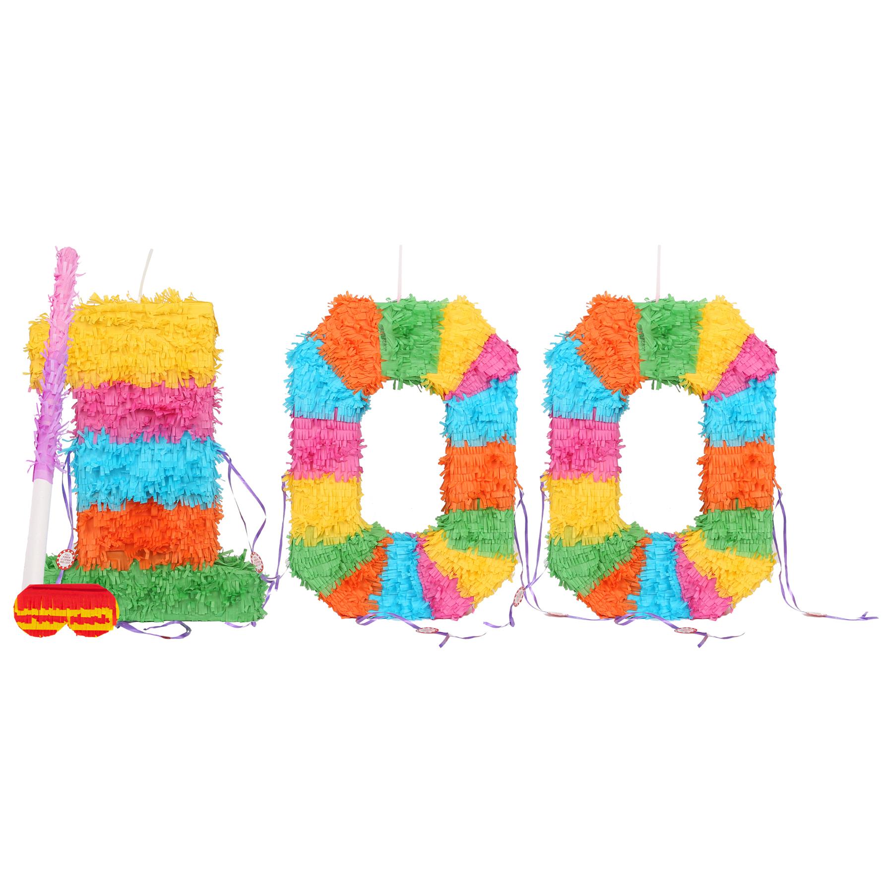 Party Pinatas Set with Stick & Blindfold Pink Stick Birthday Party Game - Picture 142 of 148