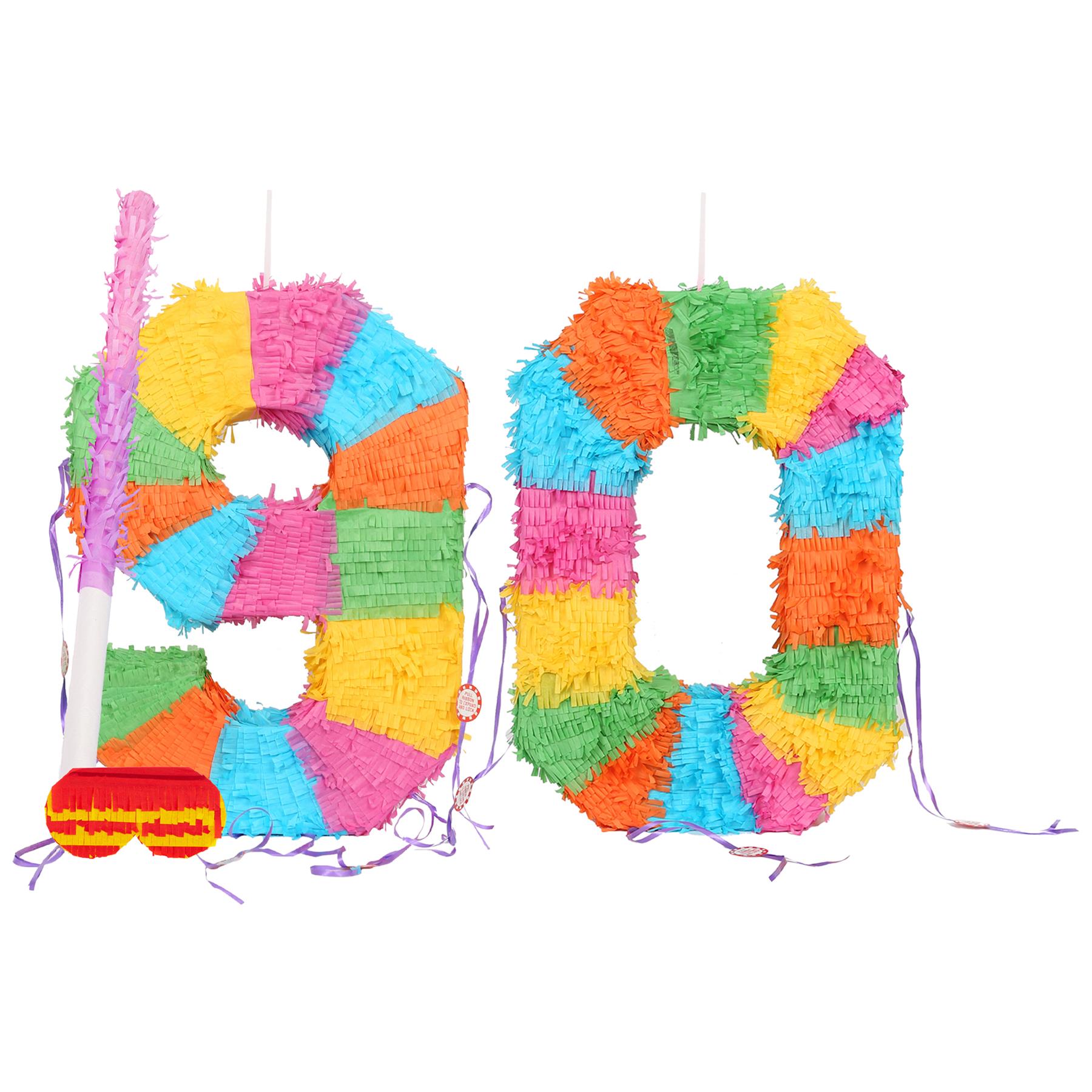 Party Pinatas Set with Stick & Blindfold Pink Stick Birthday Party Game - Picture 135 of 148