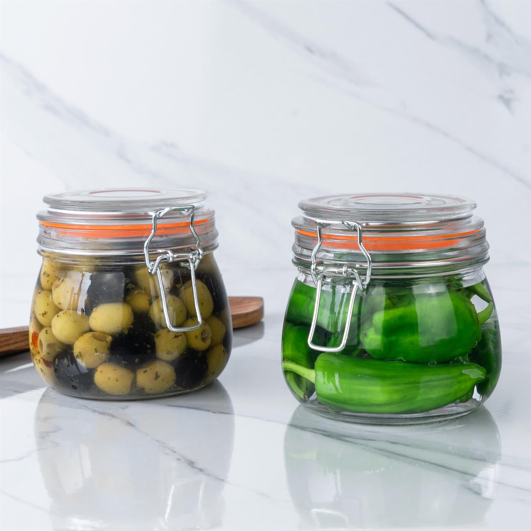 Glass Storage Jars Airtight Clip Top Lid Food Preserve Preserving Jar 500ml x3 - Picture 19 of 27