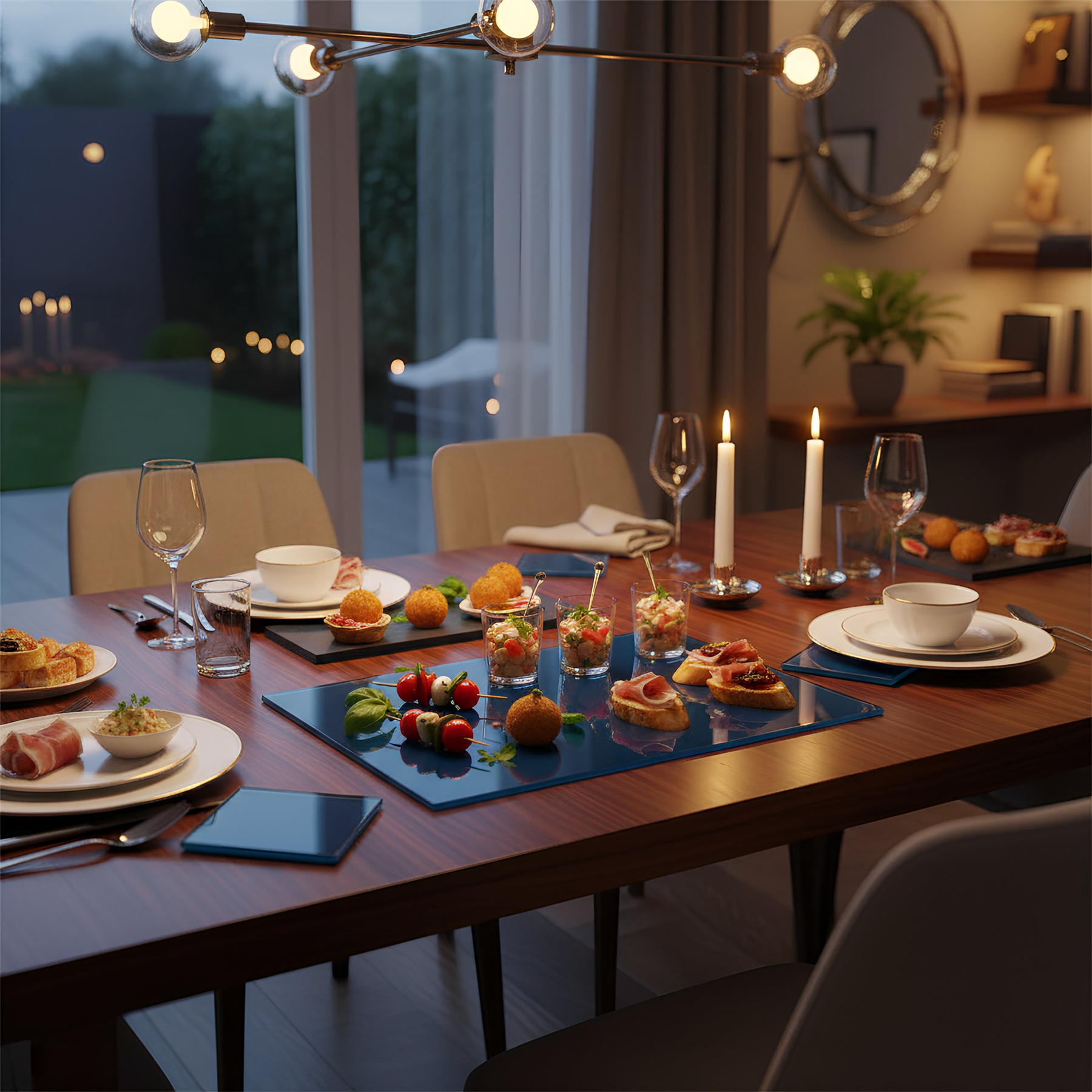 6x Glass Placemats Kitchen Dining Dinner Table Place Mats Set 30cm x 20cm - Produktbild 1