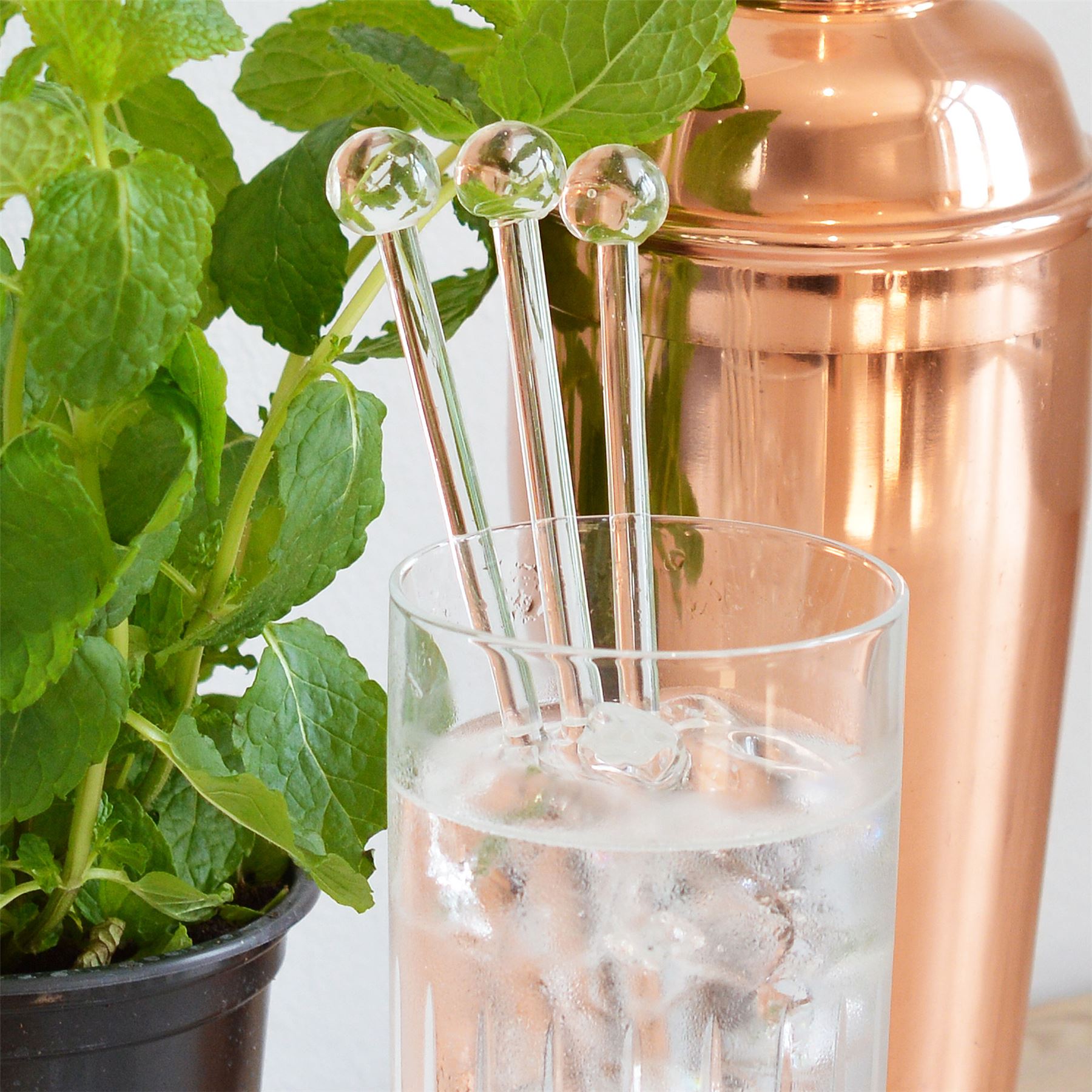 Glass Swizzle Sticks Party Cocktail Stirrer Drink Stirrers Bar Stick