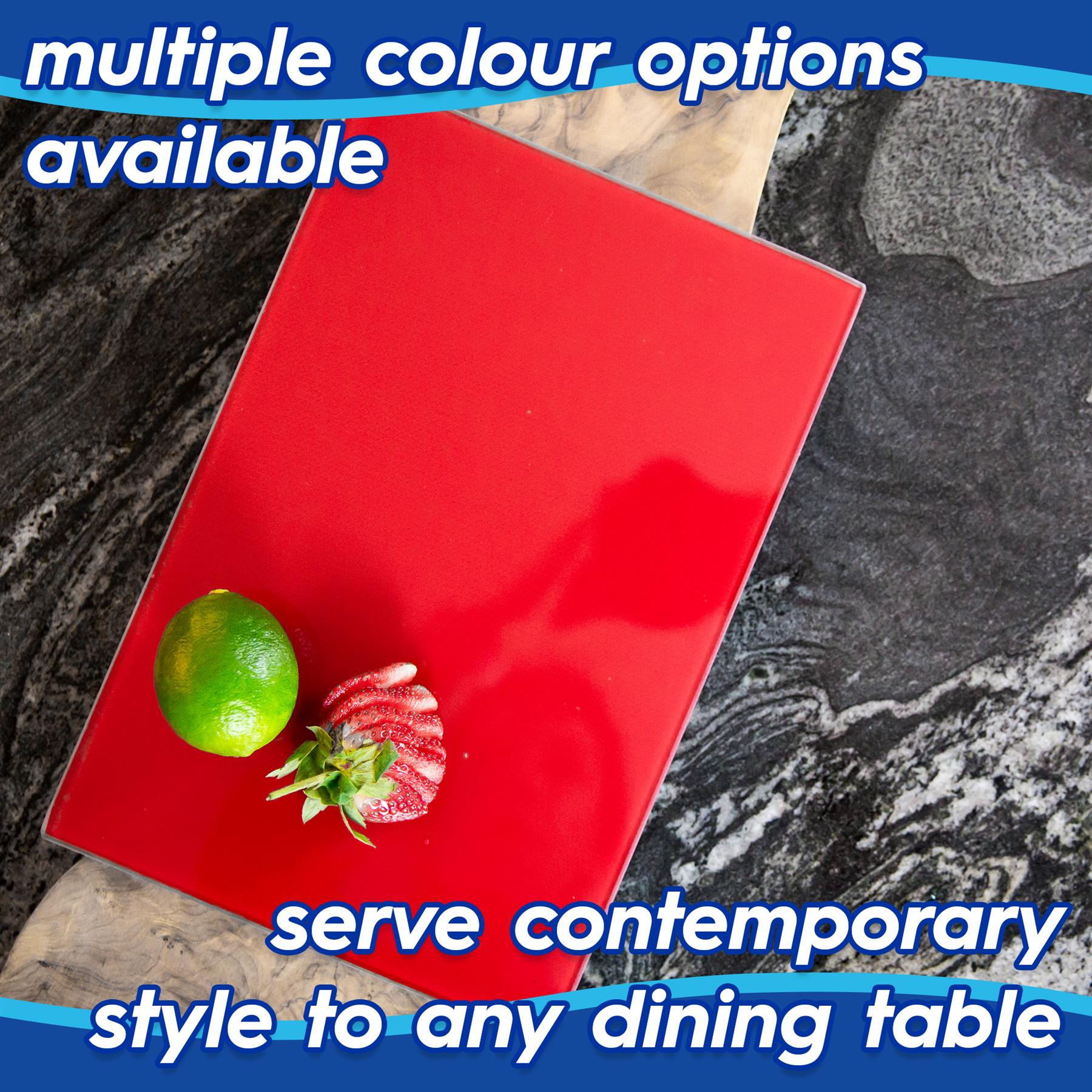6x Rectangle Glass Placemats 40cm x 30cm Dining Dinner Table Mats Set - Picture 23 of 38