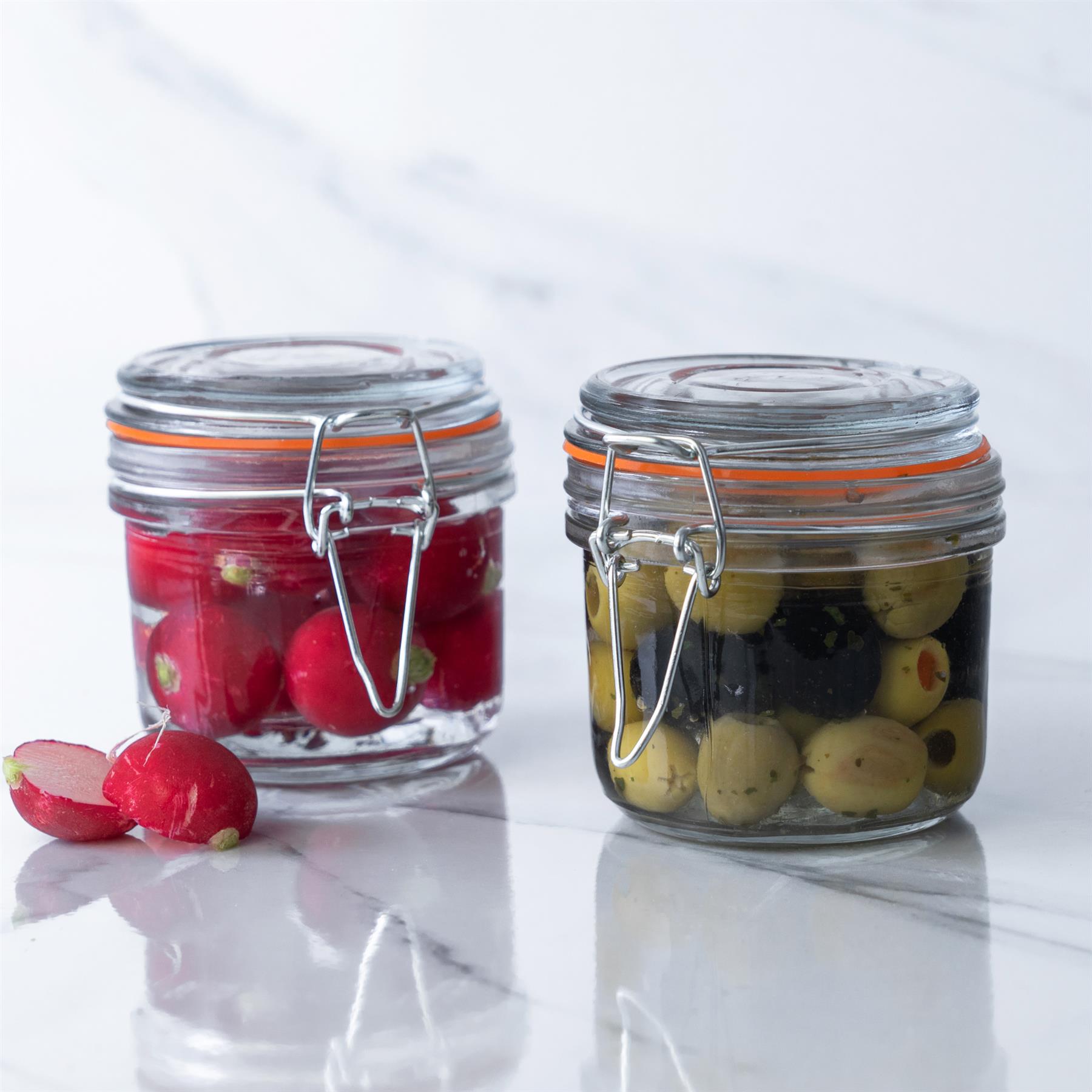 Glass Storage Jars Airtight Clip Top Lid Food Preserve Preserving Jar 200ml x6 - Picture 19 of 27