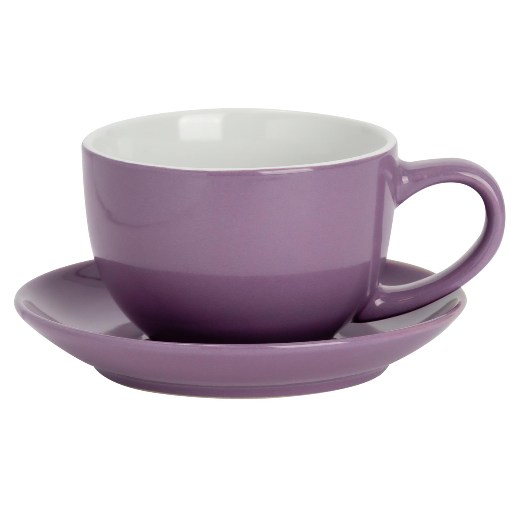 Coloured Cappuccino Cup Saucer Porcelain Tea Coffee Mug 250ml - Photo 23 sur 43