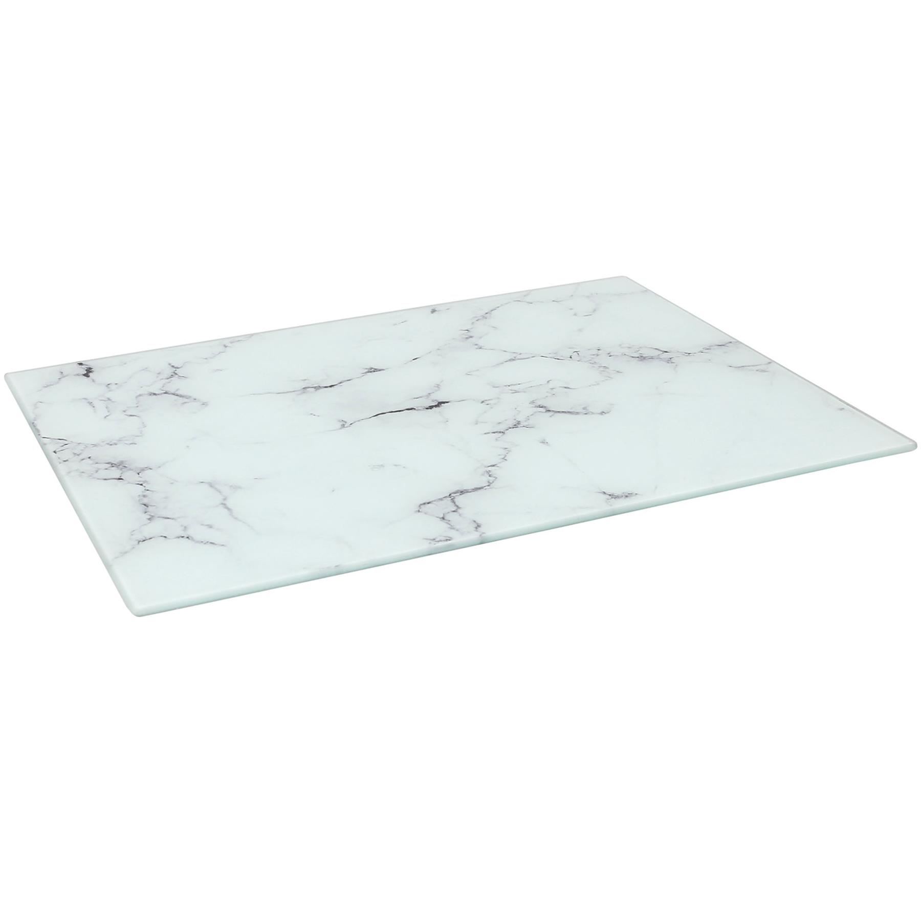 Tabla de cortar rectangular de vidrio 50 cm x 40 cm mármol cocina encimera ahorradora - Imagen 9 de 14
